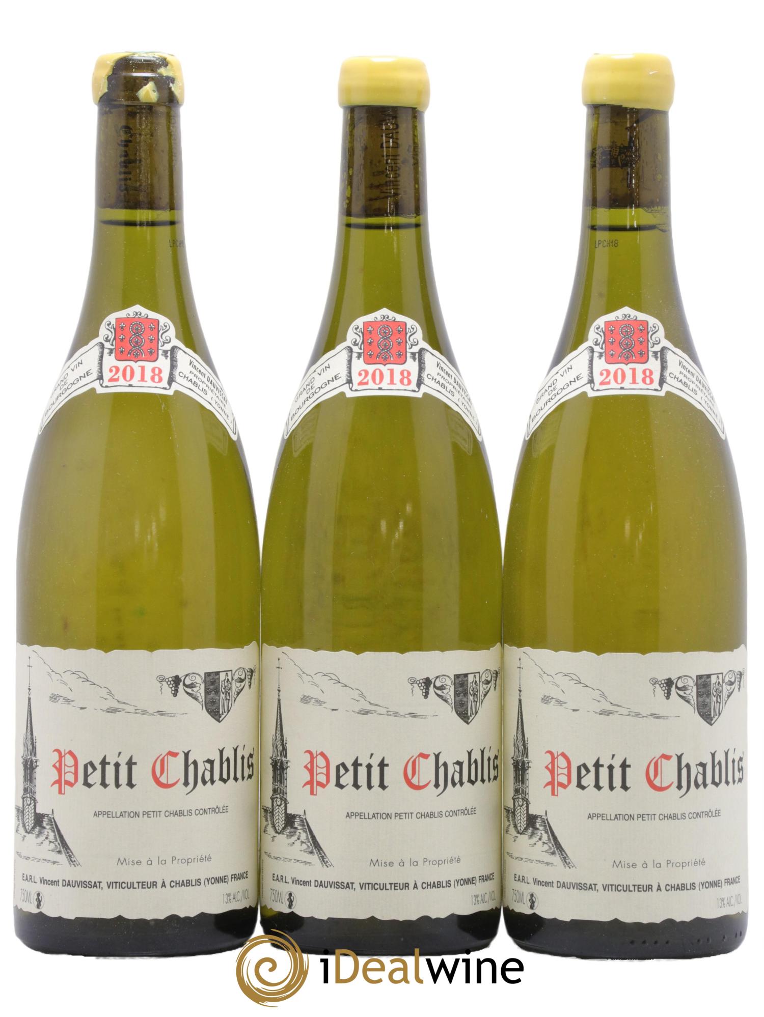 Petit Chablis Vincent Dauvissat (Domaine) 2018 - Posten von 3 Flaschen - 0