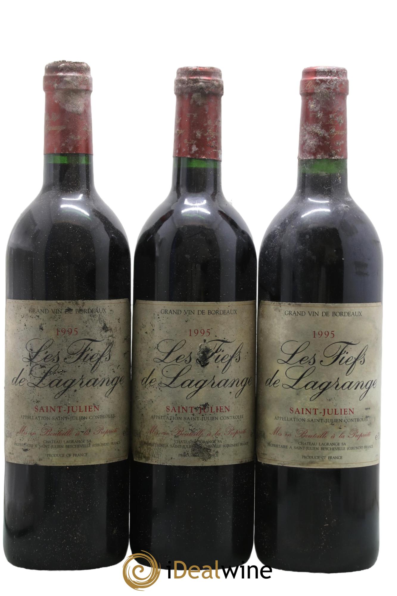 Les Fiefs de Lagrange Second Vin 1995 - Posten von 3 Flaschen - 0