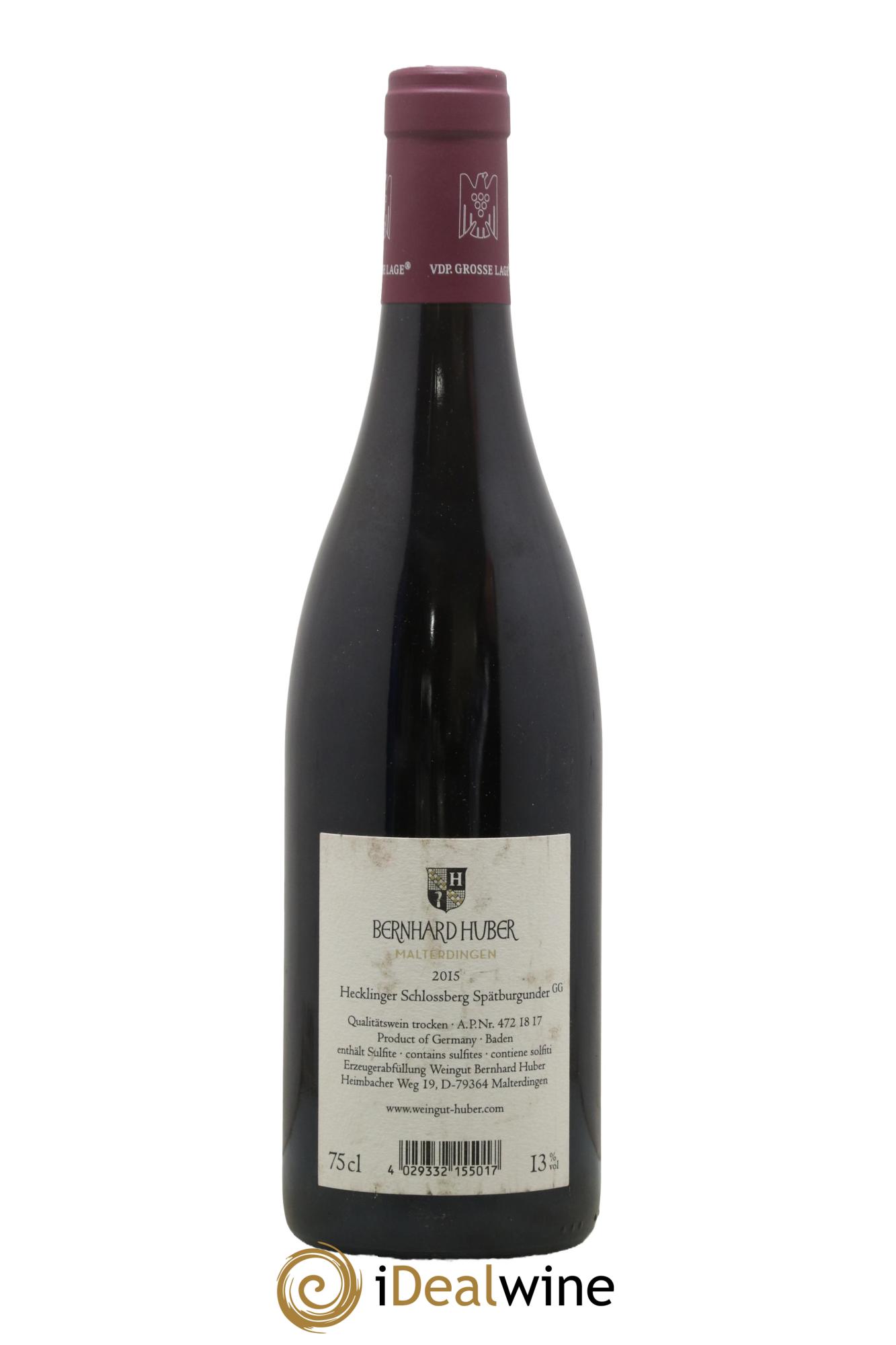 Alsace Hecklinger Schlossberg Spätburgunder Grosses Gewächs Bernhard Huber 2015 - Lot of 1 bottle - 1
