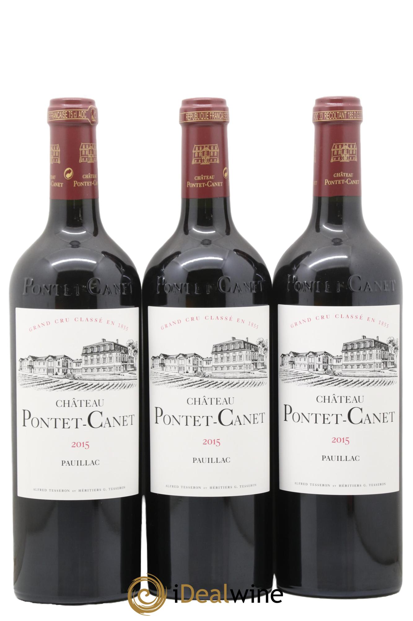 Château Pontet Canet 5ème Grand Cru Classé 2015 - Lotto di 3 bottiglie - 0
