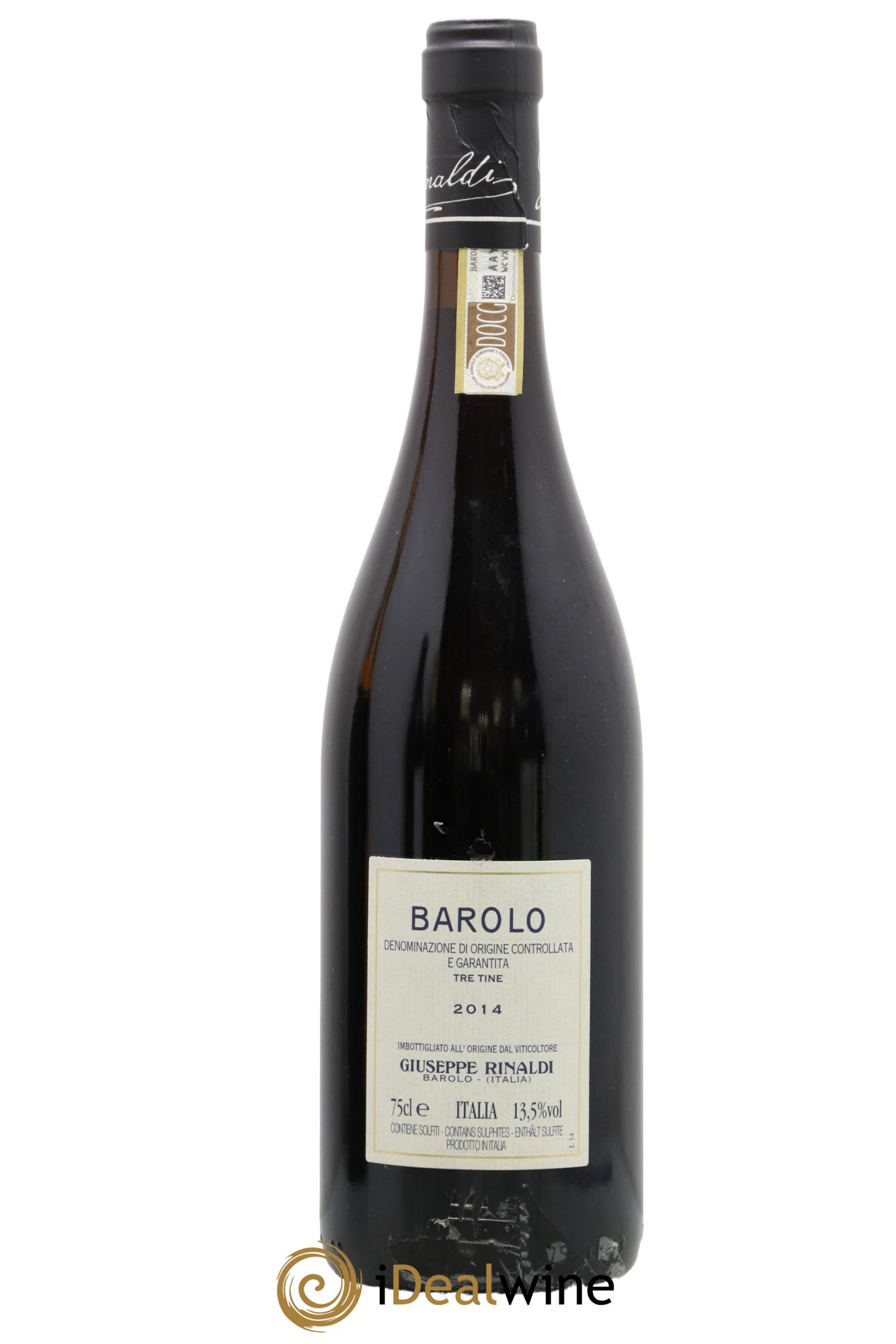 Barolo DOCG Tre Tine Giuseppe Rinaldi 2014 - Lot de 1 bouteille - 1