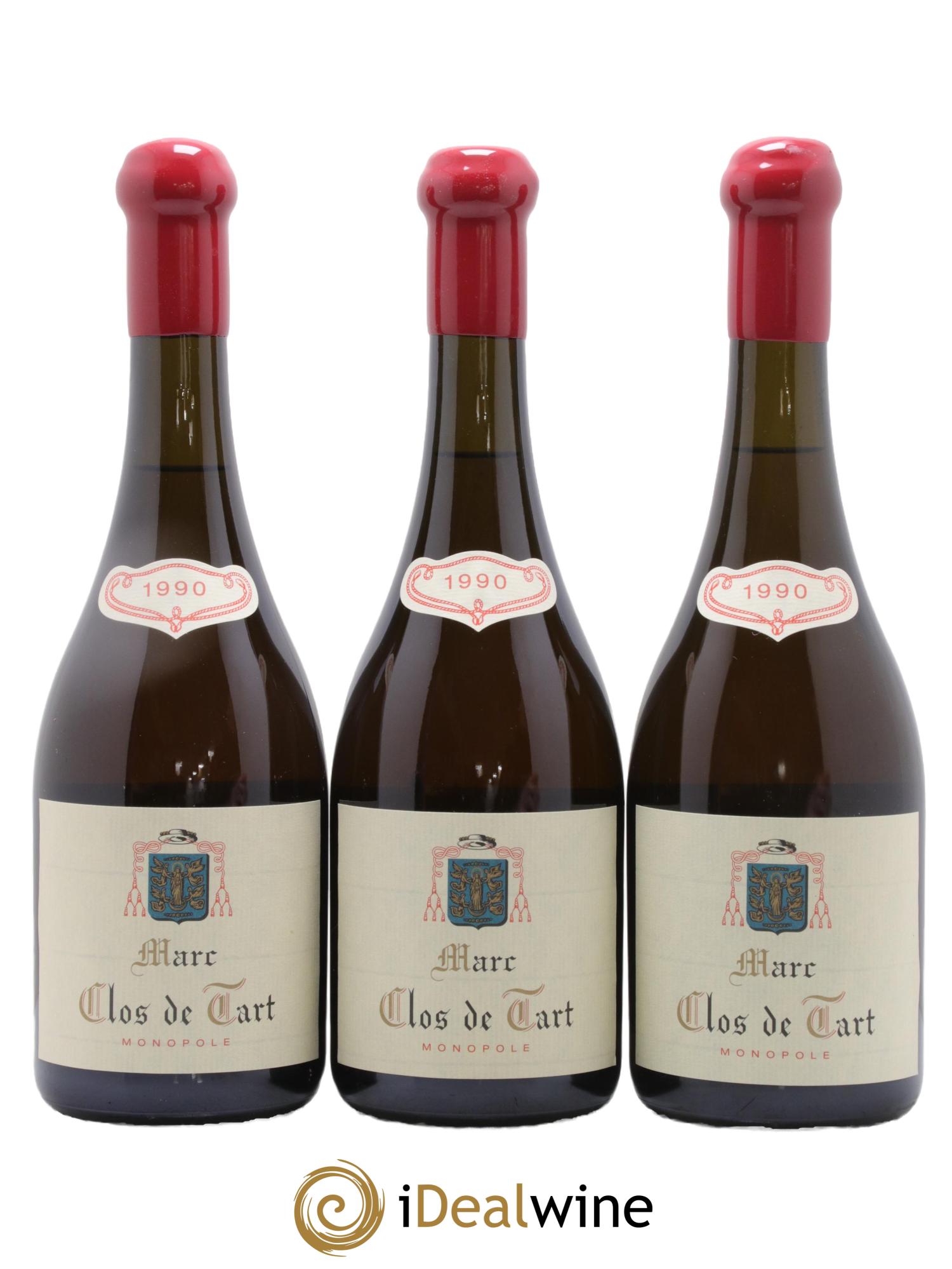 Marc de Bourgogne Clos de Tart 1990 - Lot de 3 bouteilles - 0