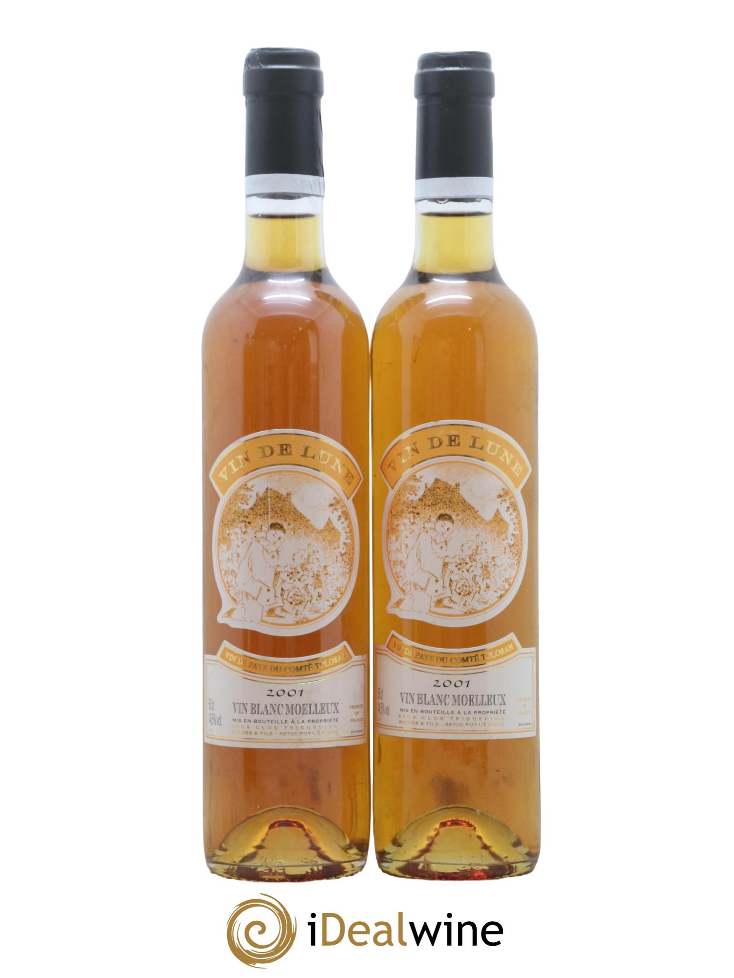 Vin de France Vin De Lune Moelleux Clos Triguedina 2001 - Lot de 2 format 50cls - 0