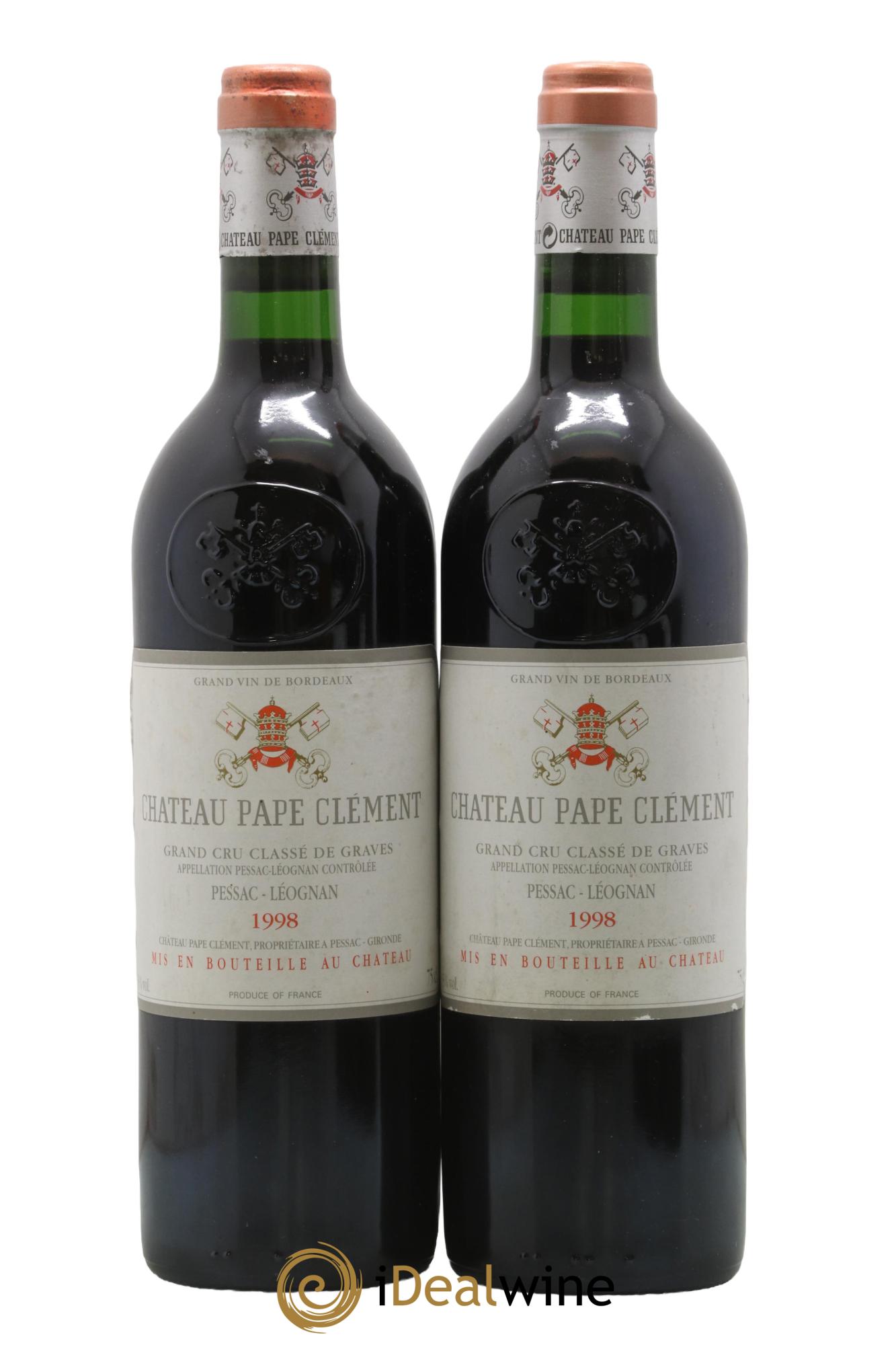 Château Pape Clément Cru Classé de Graves 1998 - Lotto di 2 bottiglie - 0