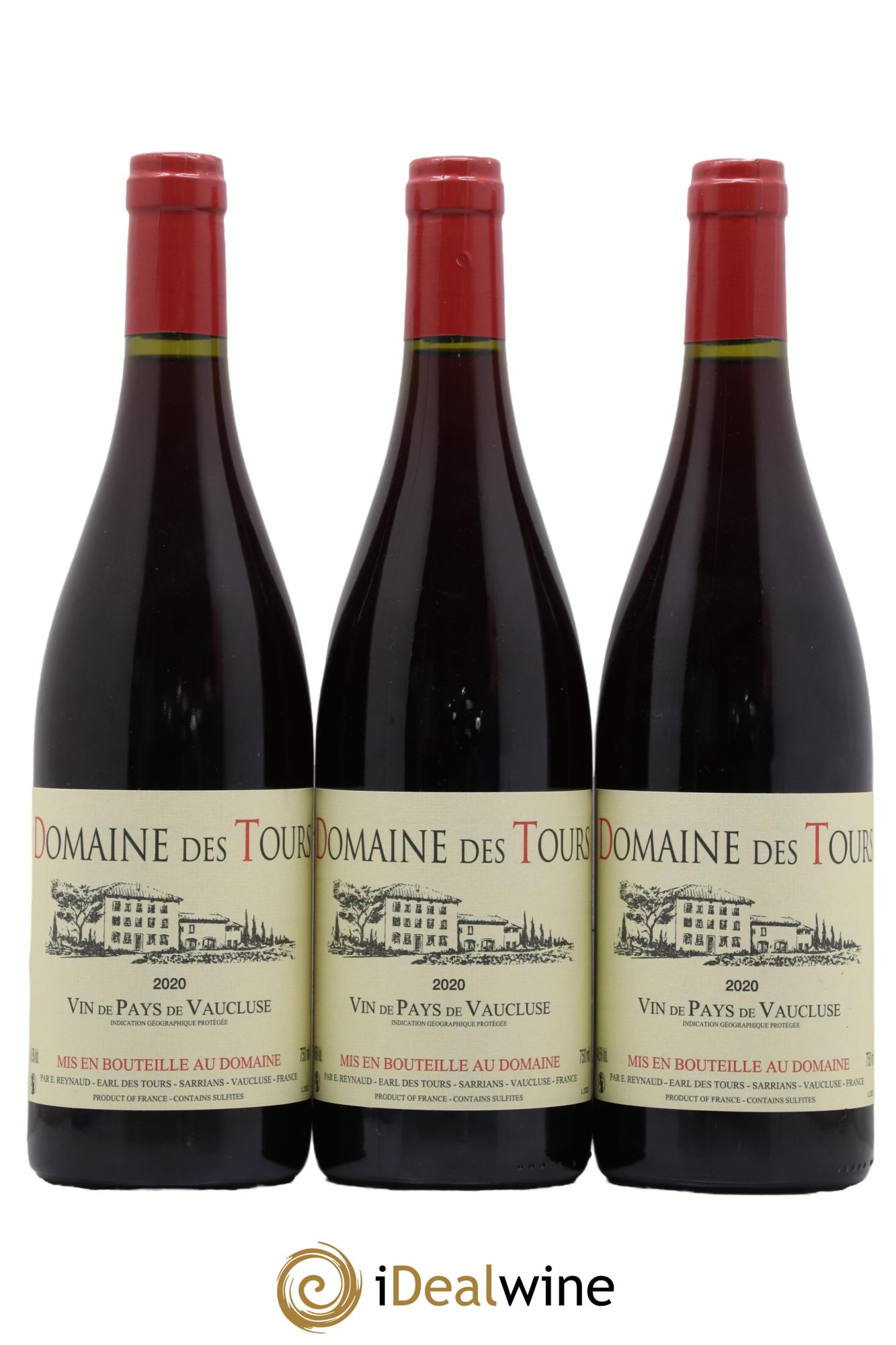 Vaucluse (Vin de Pays de Vaucluse) Domaine des Tours Emmanuel Reynaud 2020 - Lot de 3 bouteilles - 0