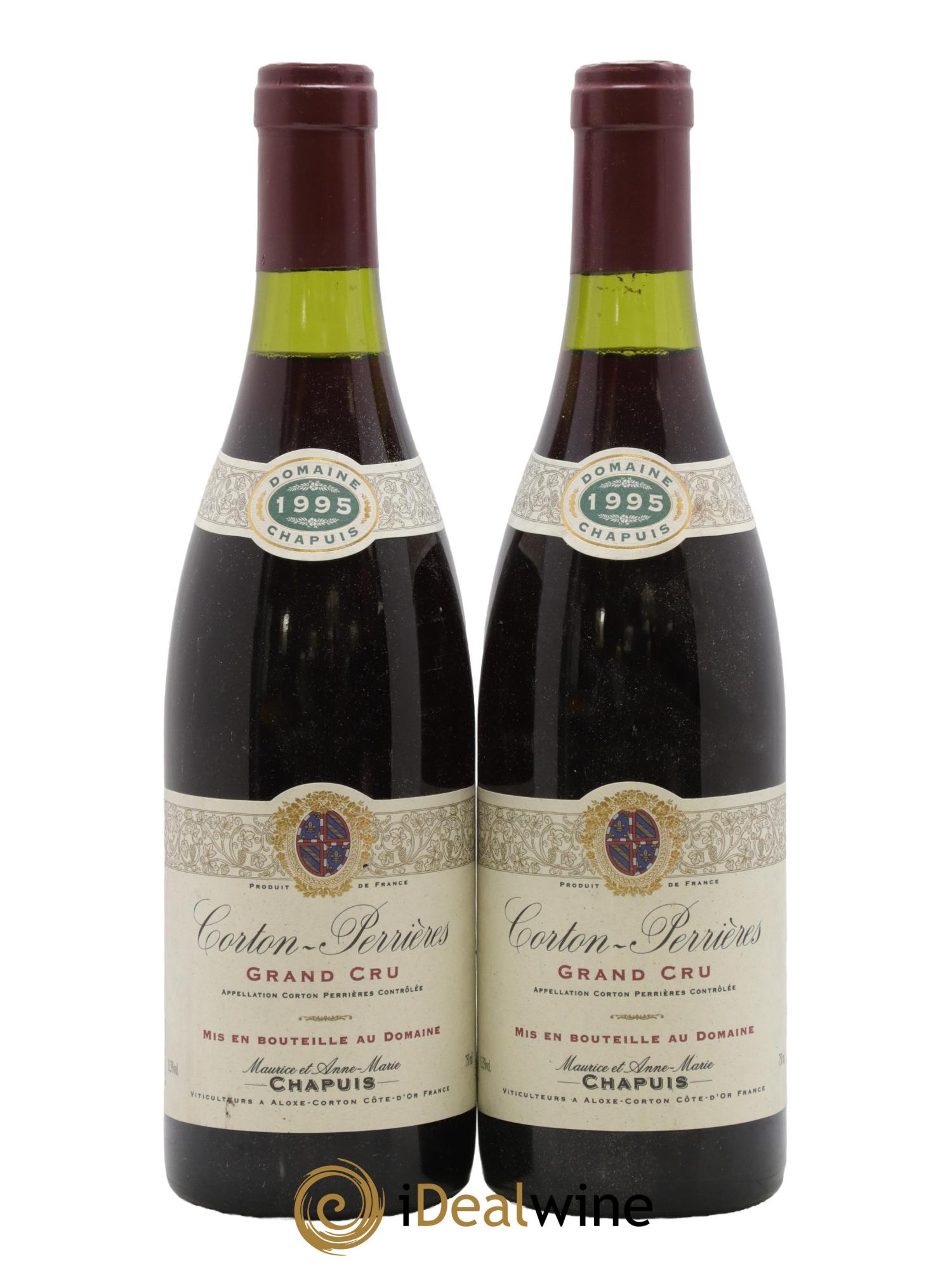 Corton Grand Cru Perrières Chapuis 1995 - Lot de 2 bouteilles - 0