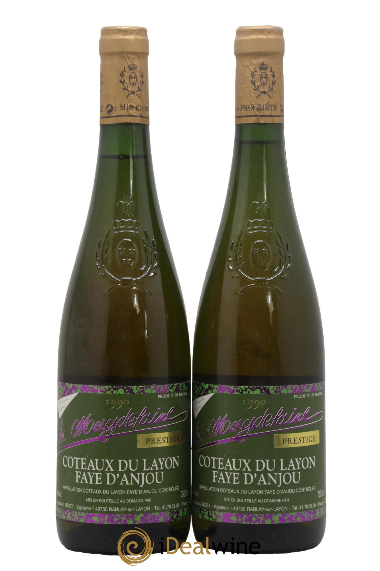Coteaux du Layon Faye d'Anjou Cuvée Prestige La Magdelaine 1990 - Lot of 2 bottles - 0
