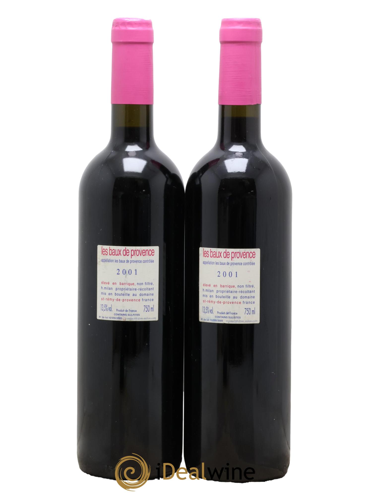 Baux de Provence Domaine Milan Henri Milan 2001 - Lotto di 2 bottiglie - 1