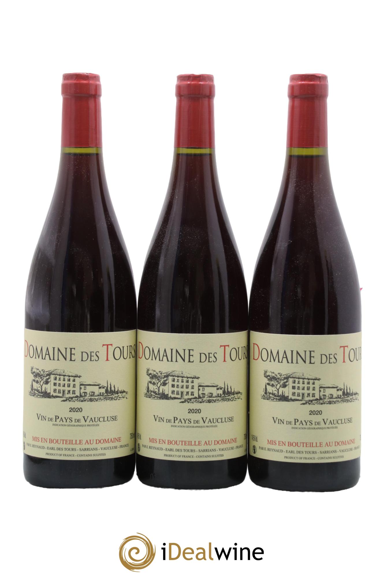 Vaucluse (Vin de Pays de Vaucluse) Domaine des Tours Emmanuel Reynaud 2020 - Lot de 3 bouteilles - 0