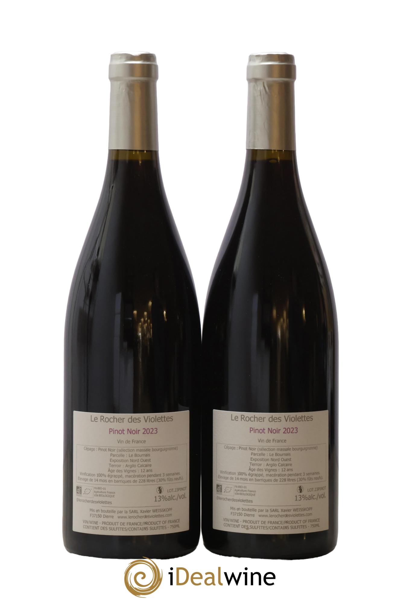 Vin de France Pinot Noir Le Rocher des Violettes 2023 - Posten von 2 Flaschen - 1