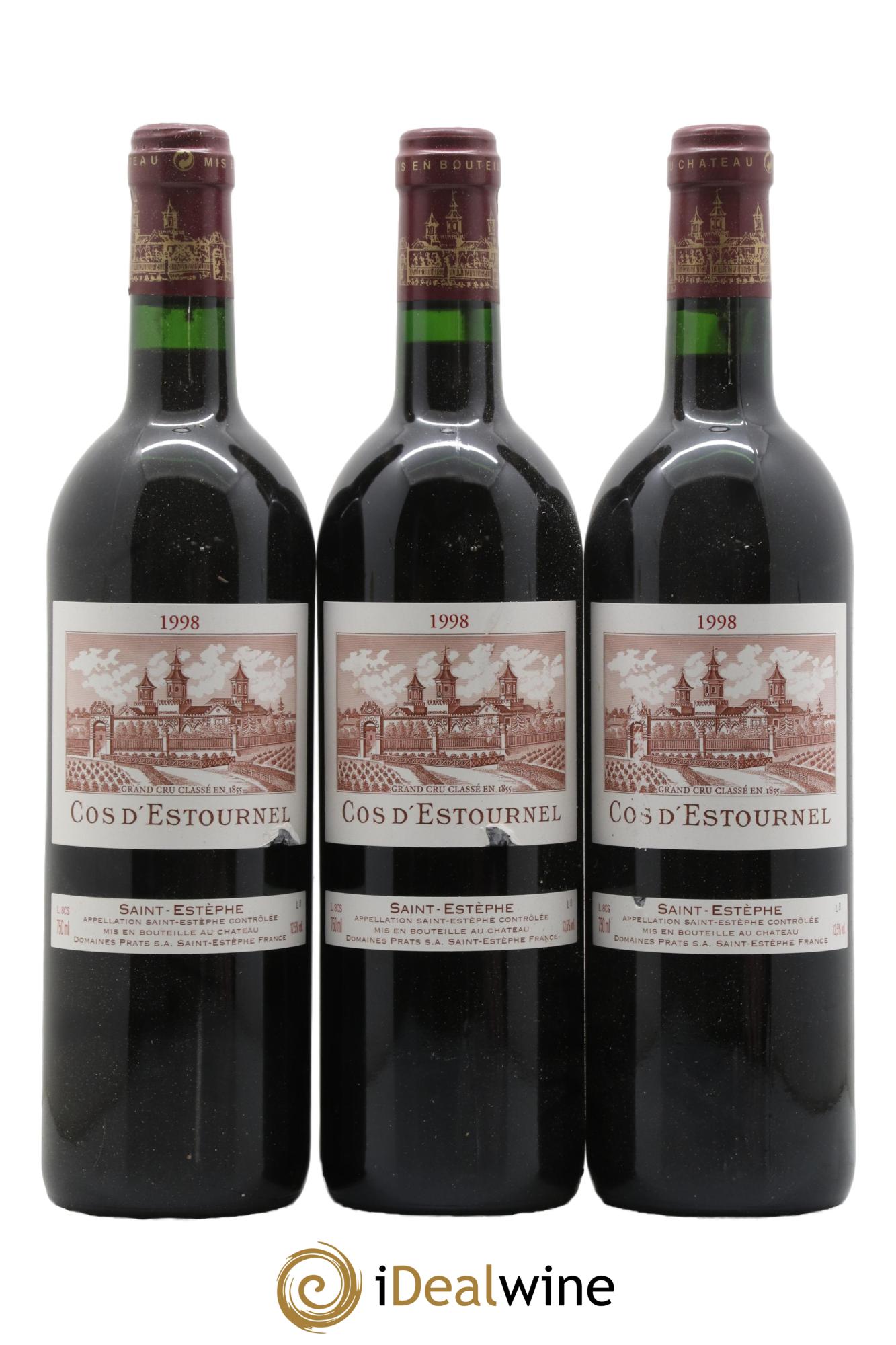 Cos d'Estournel 2ème Grand Cru Classé 1998 - Lotto di 3 bottiglie - 0