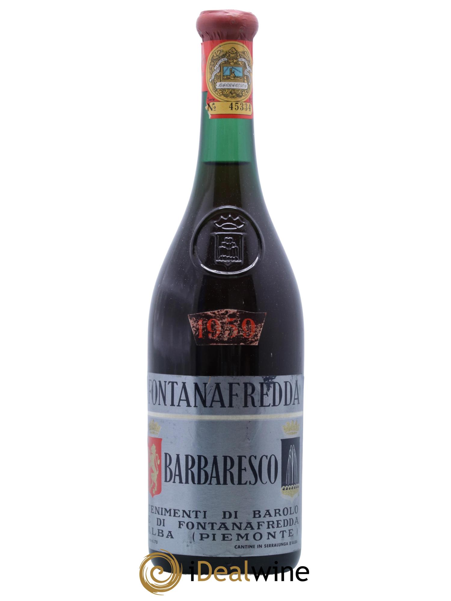 Barbaresco DOCG Fontanafredda 1959 - Lot de 1 bouteille - 0