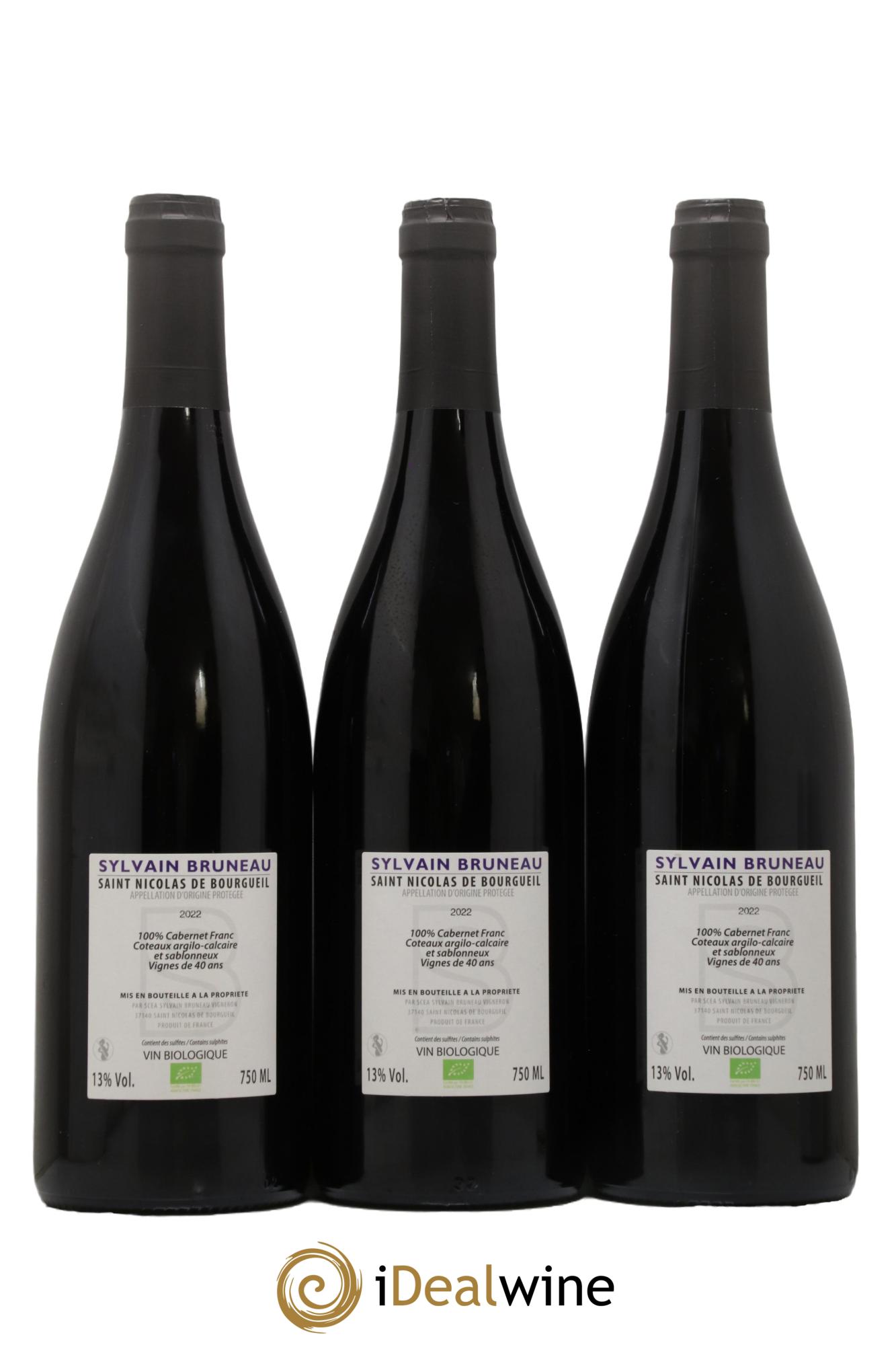 Saint-Nicolas de Bourgueil Les Pentes Domaine Sylvain Bruneau 2022 - Lotto di 3 bottiglie - 1
