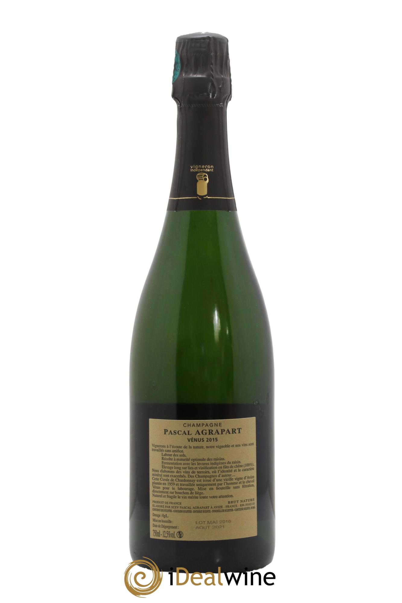 Vénus Blanc de Blancs Brut Nature Pascal Agrapart  2015 - Posten von 1 Flasche - 1
