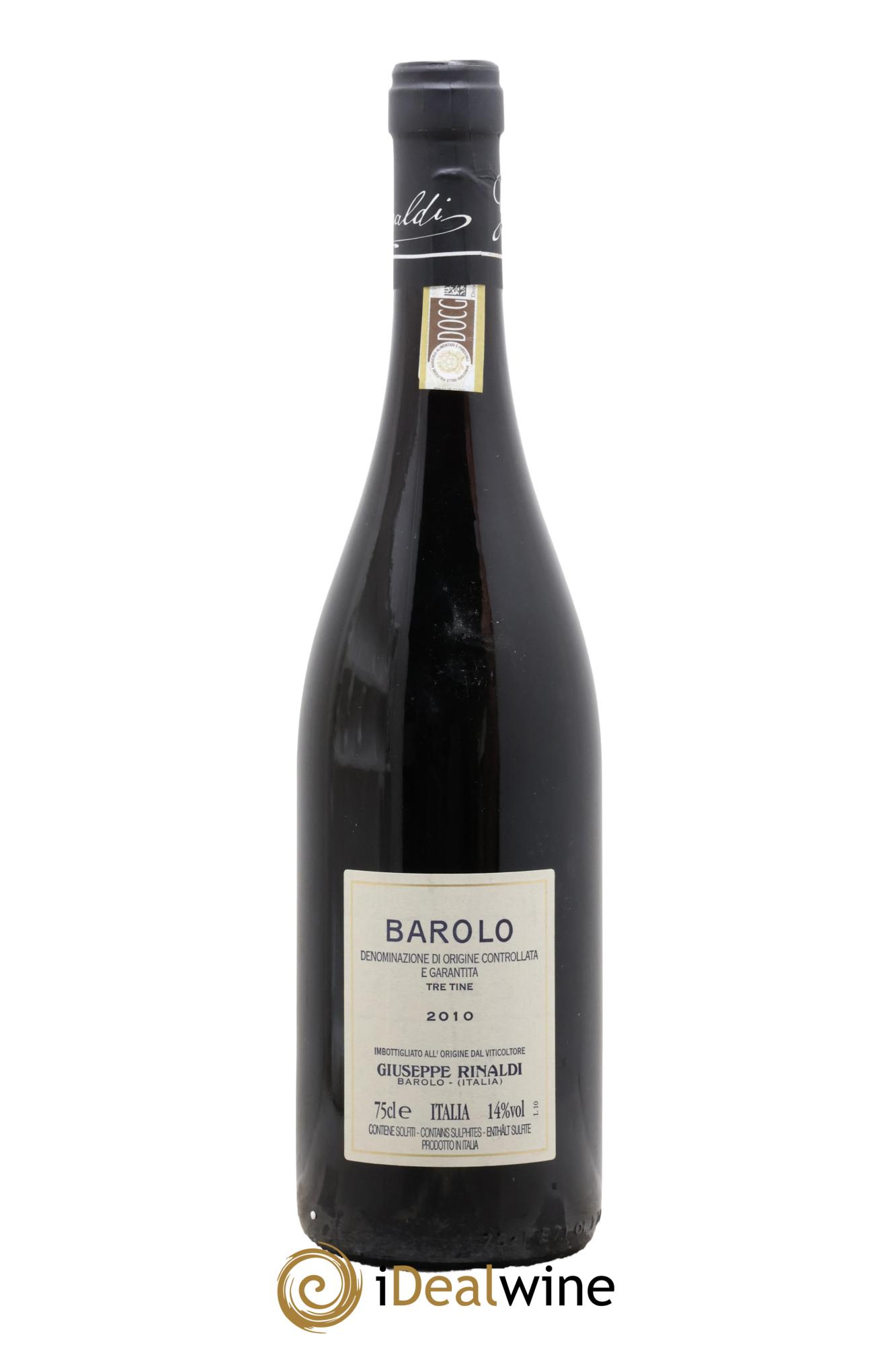 Barolo DOCG Tre Tine Giuseppe Rinaldi 2010 - Lot de 1 bouteille - 1