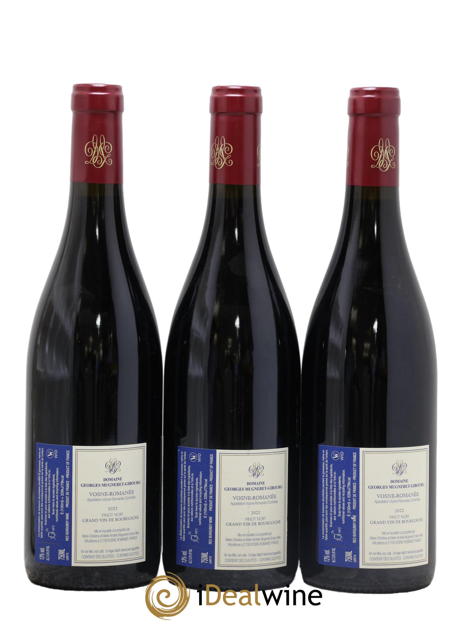Vosne-Romanée Mugneret-Gibourg (Domaine) 2022 - Lot de 3 bouteilles - 1