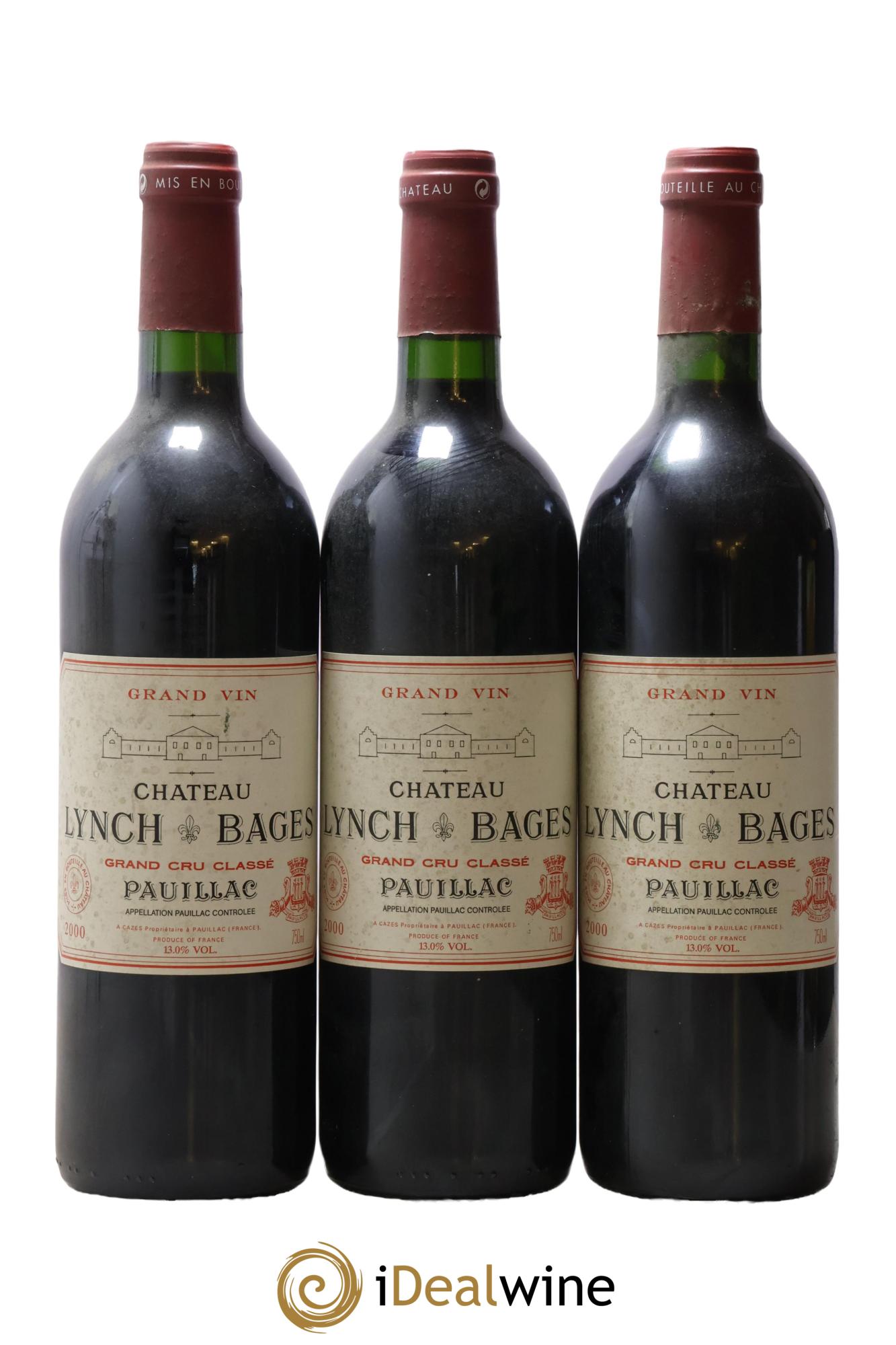Château Lynch Bages 5ème Grand Cru Classé 2000 - Lot of 3 bottles - 0