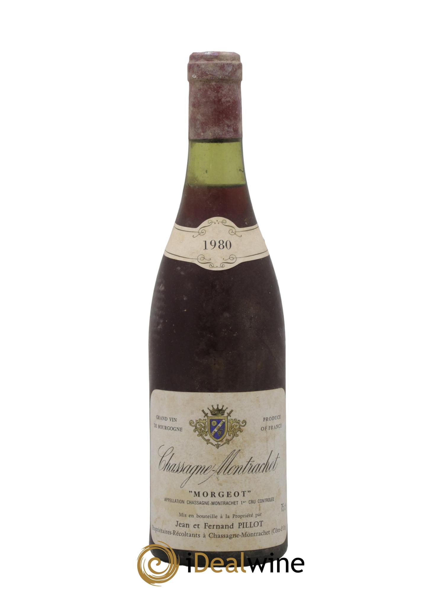 Chassagne-Montrachet 1er Cru Morgeot Jean et Fernand Pillot 1980 - Posten von 1 Flasche - 0