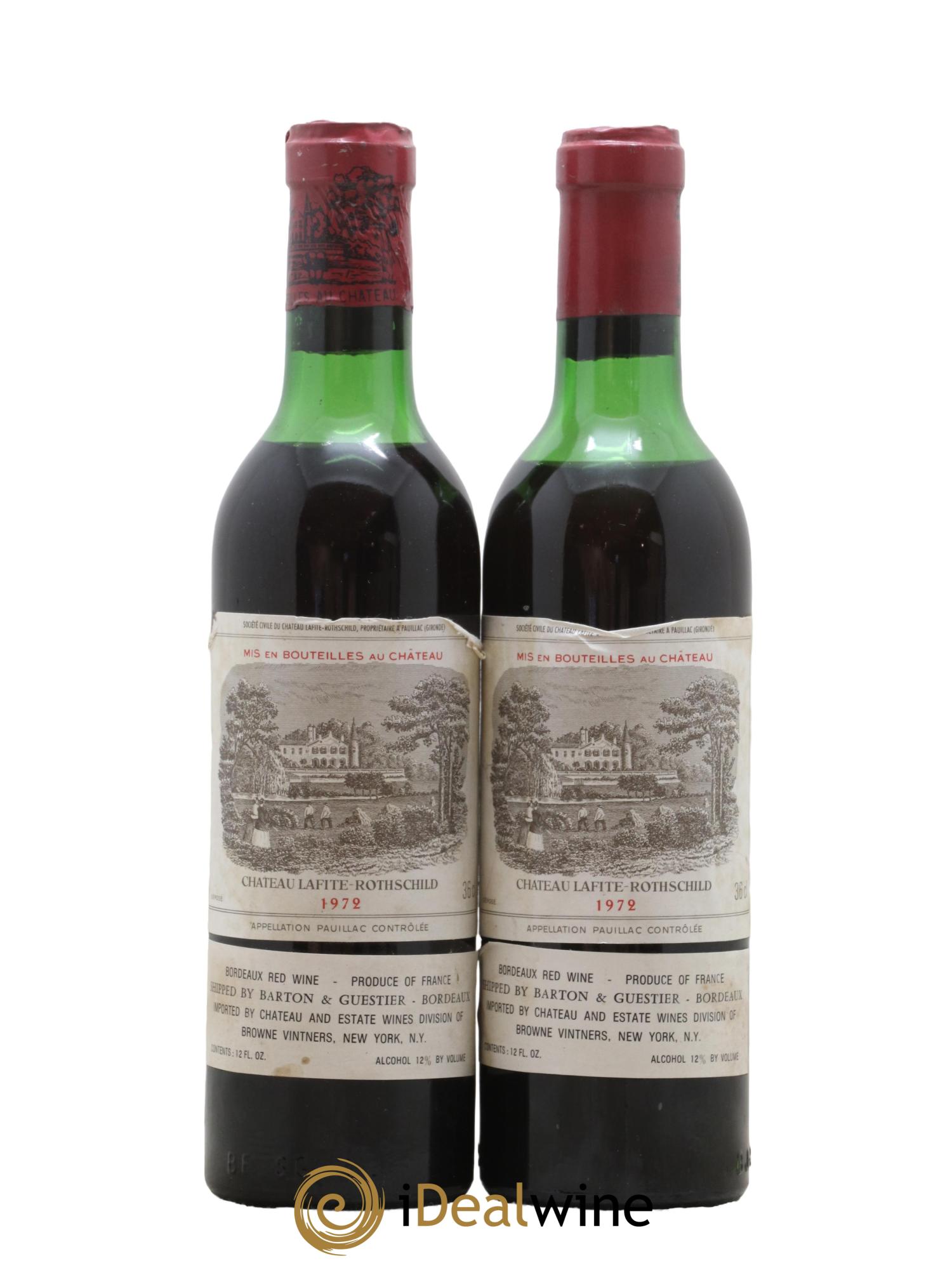 Château Lafite Rothschild 1er Grand Cru Classé 1972 - Lot de 2 demi bouteilles - 0