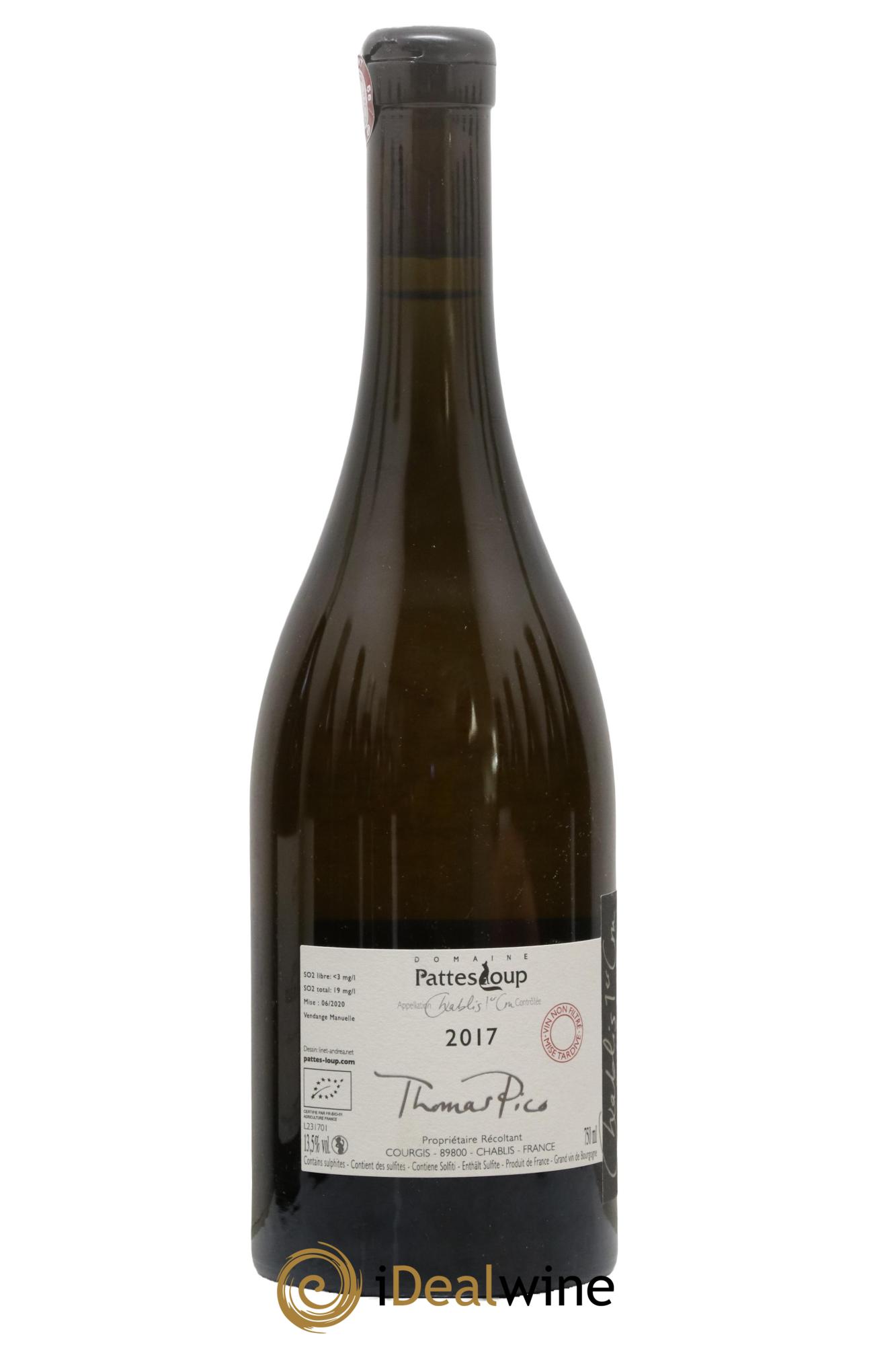 Chablis 1er Cru Butteaux Pattes Loup (Domaine) 2017 - Lotto di 1 bottiglia - 1
