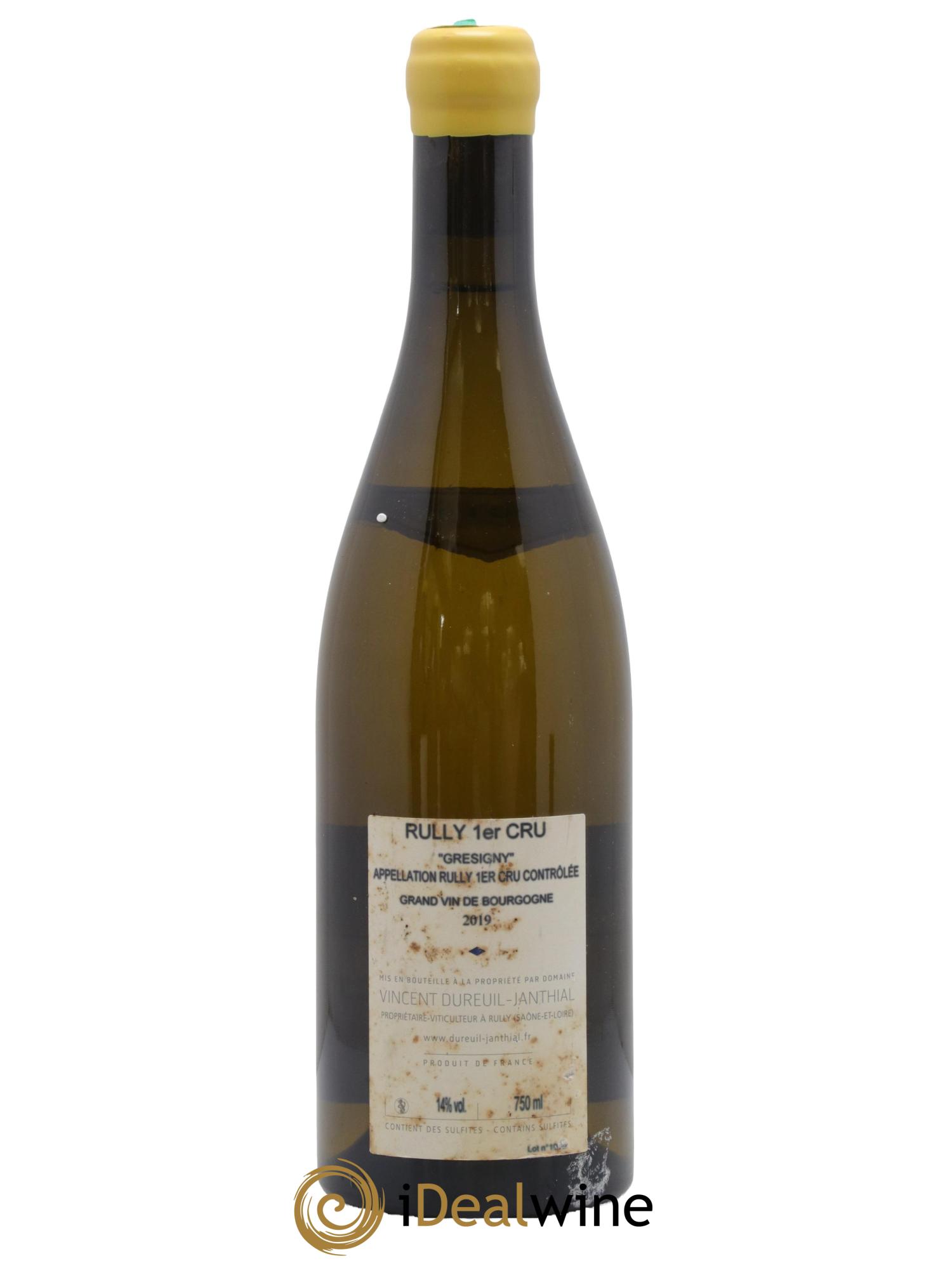 Rully 1er Cru Grésigny Vieilles Vignes Vincent Dureuil-Janthial 2019 - Lot de 1 bouteille - 1