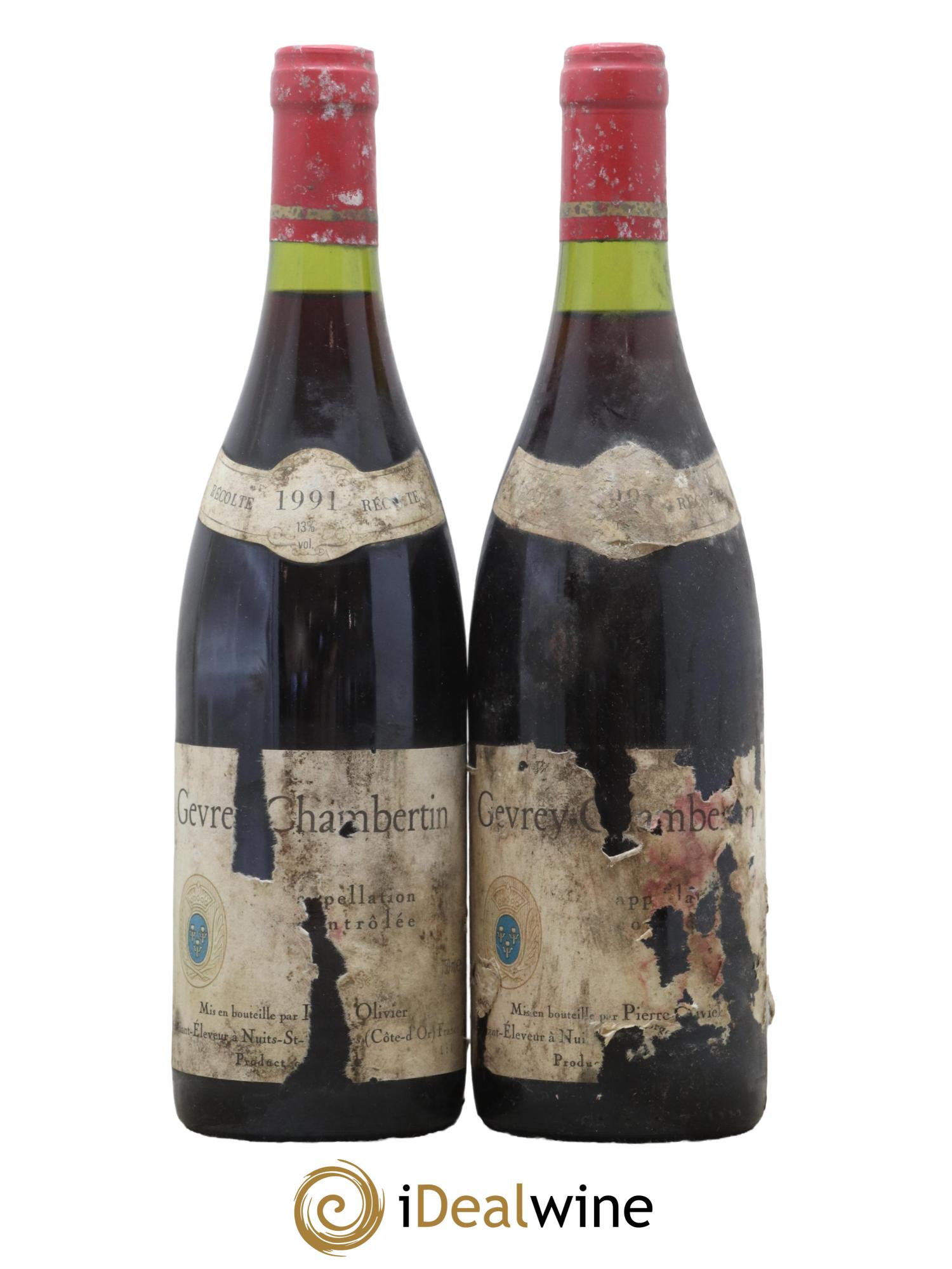 Gevrey-Chambertin Domaine Pierre Olivier 1991 - Lot de 2 bouteilles - 0
