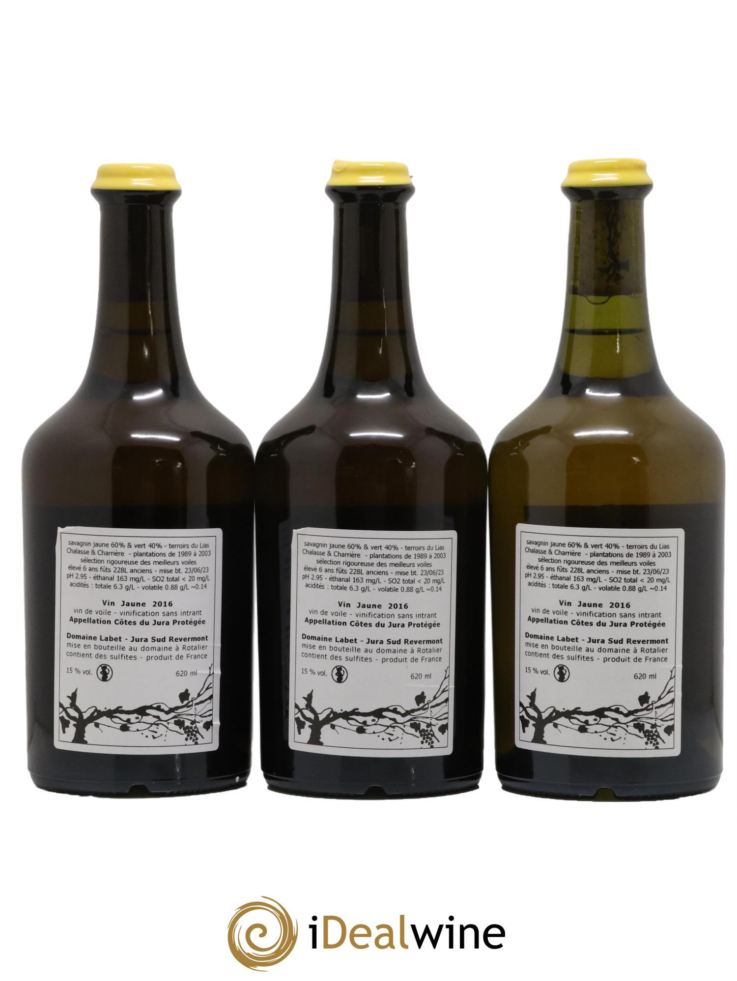 Côtes du Jura Vin Jaune Romain - Julien  - Charline Labet 2016 - Lotto di 3 clavelin - 1