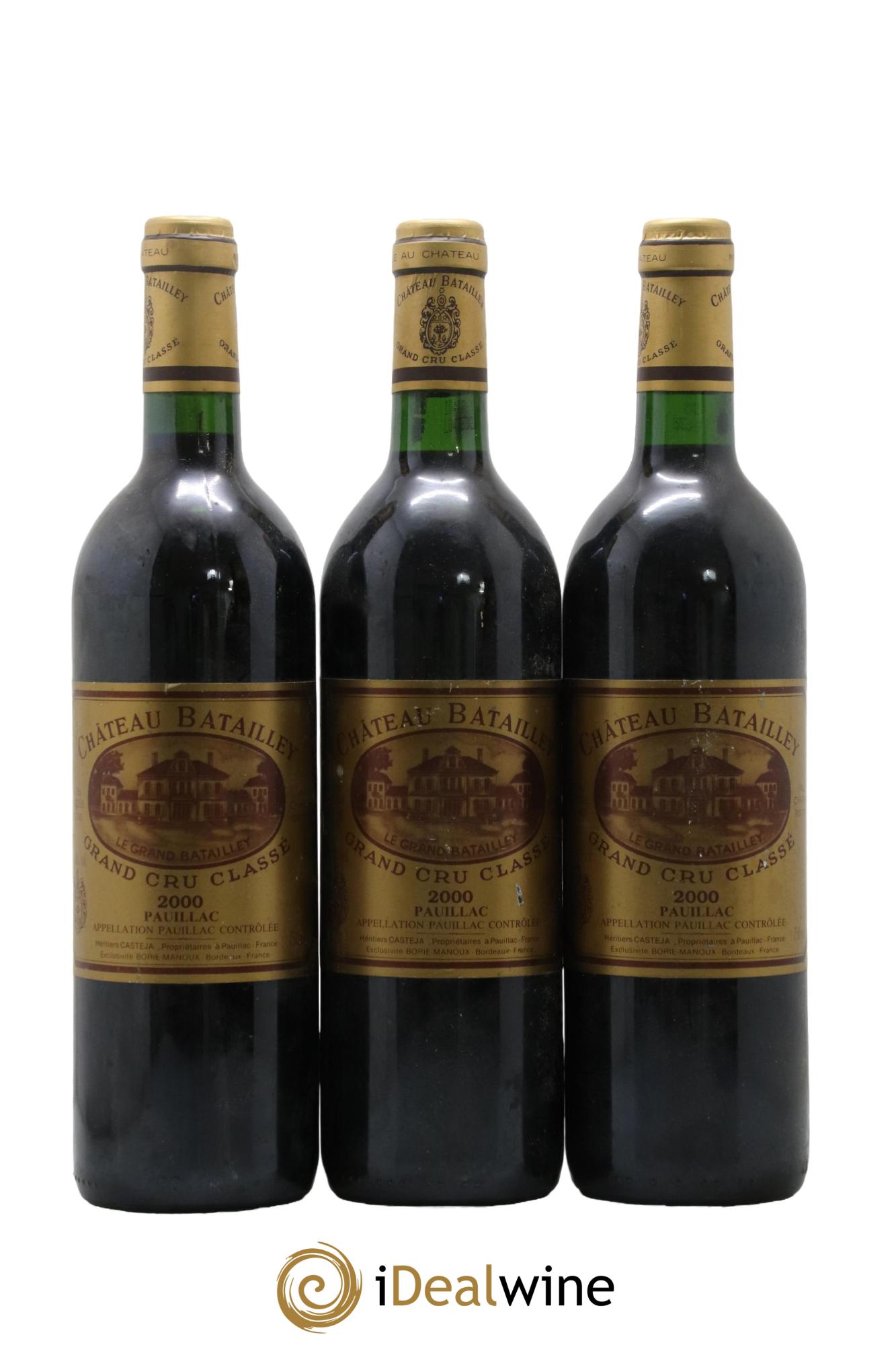 Château Batailley 5ème Grand Cru Classé 2000 - Lot de 3 bouteilles - 0