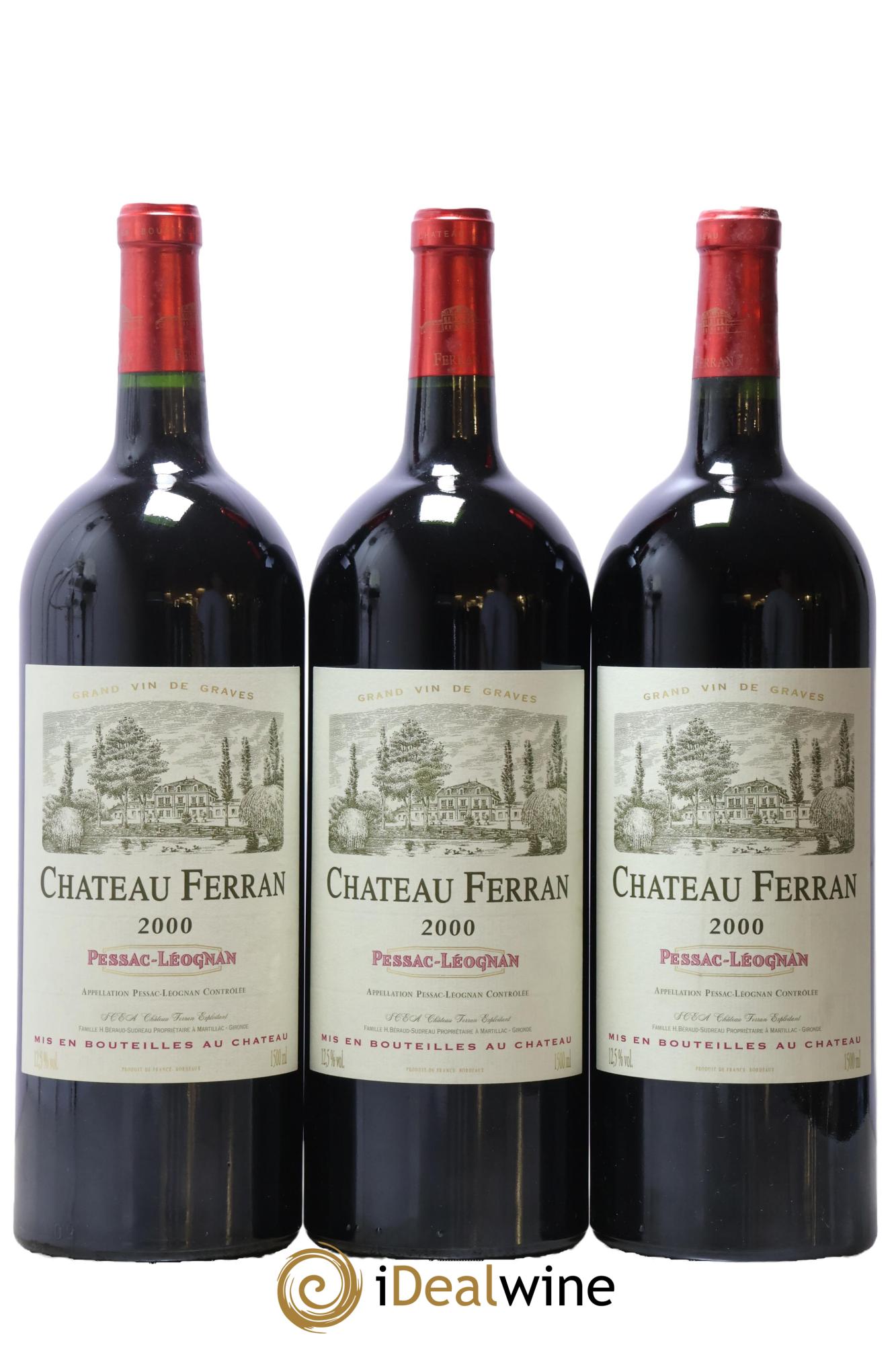 Pessac-Léognan Château Ferran 2000 - Posten von 3 Magnum - 0