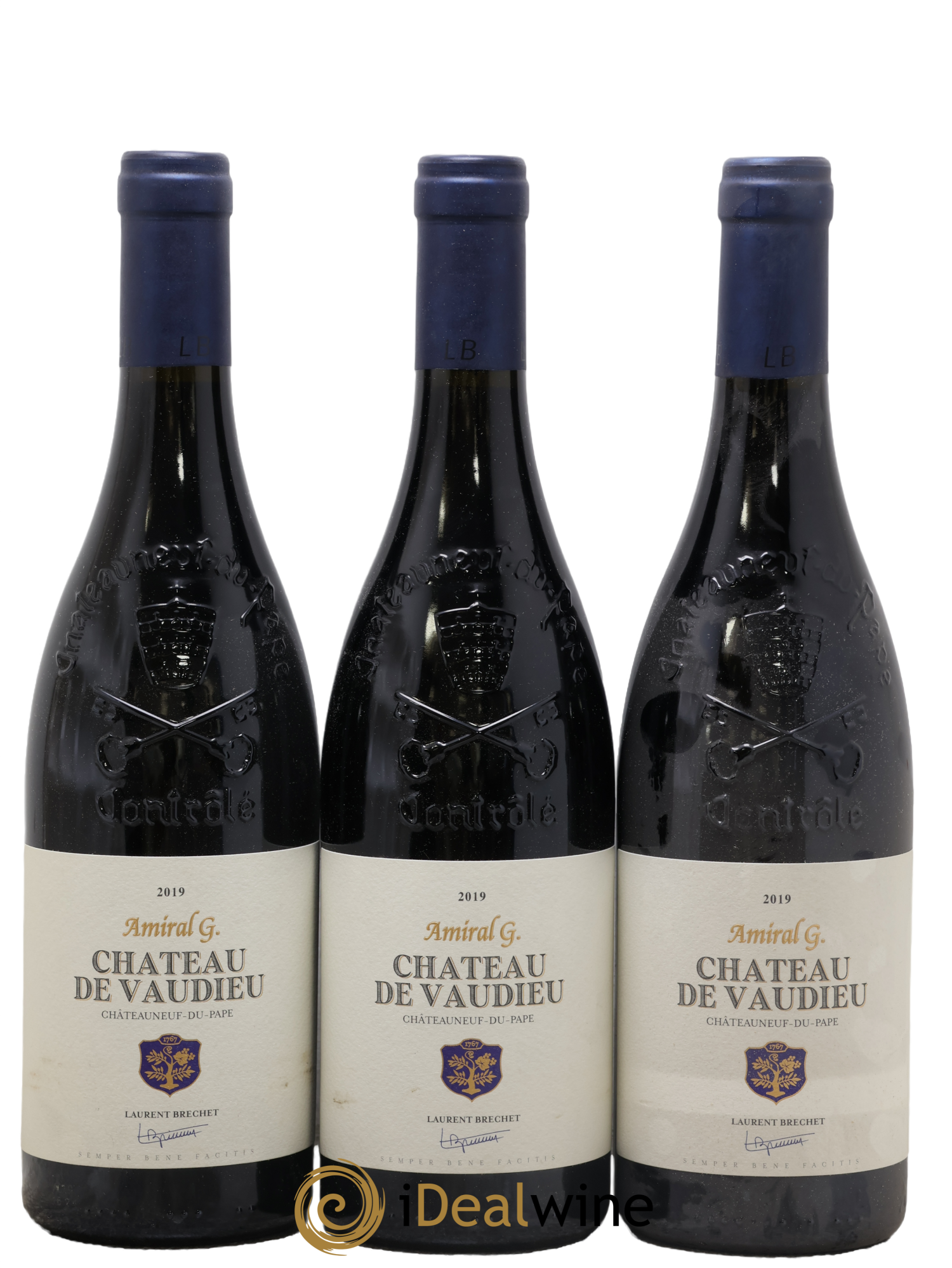 Châteauneuf-du-Pape Amiral G. Vaudieu 2019 - Lot de 3 bouteilles - 0