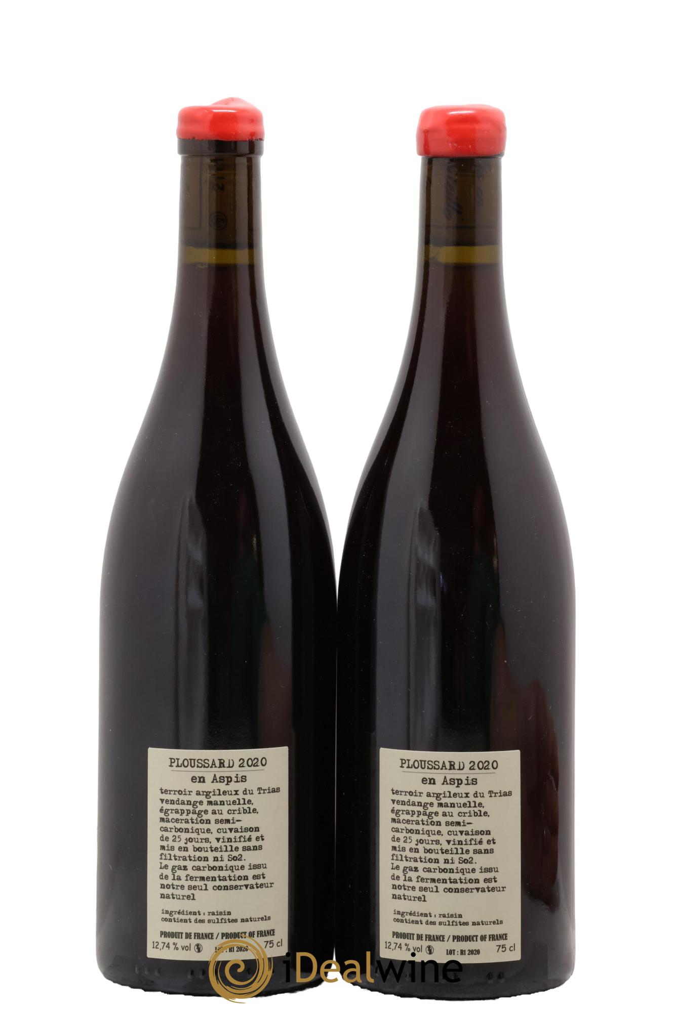 Arbois-Pupillin Ploussard En Aspis Adeline Houillon & Renaud Bruyère 2020 - Posten von 2 Flaschen - 1