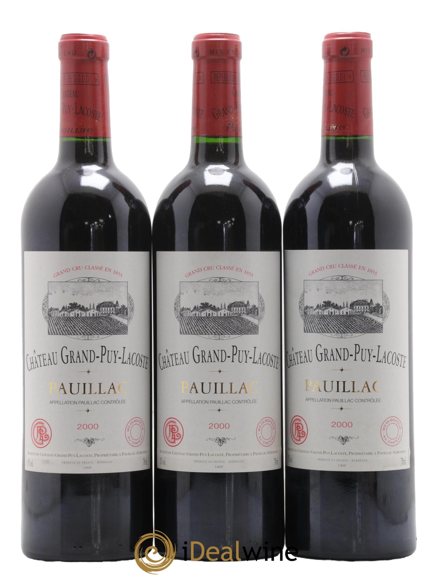 Château Grand Puy Lacoste 5ème Grand Cru Classé 2000 - Posten von 12 Flaschen - 1