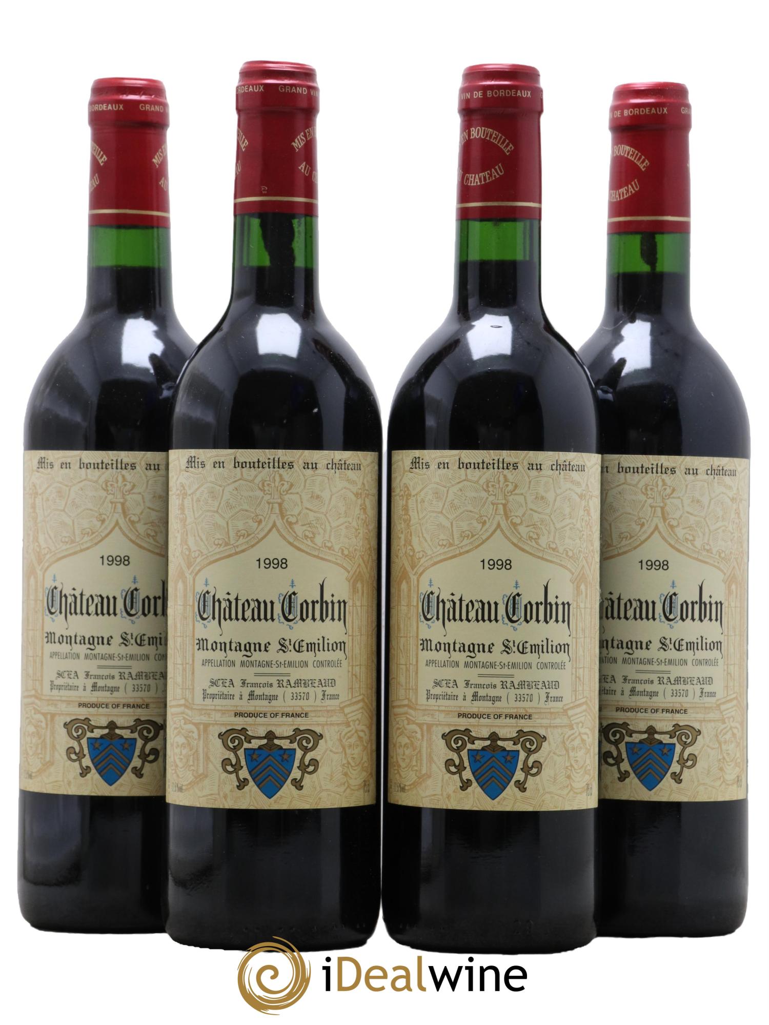 Montagne Saint-Émilion Château Corbin 1998 - Lot de 4 bouteilles - 0