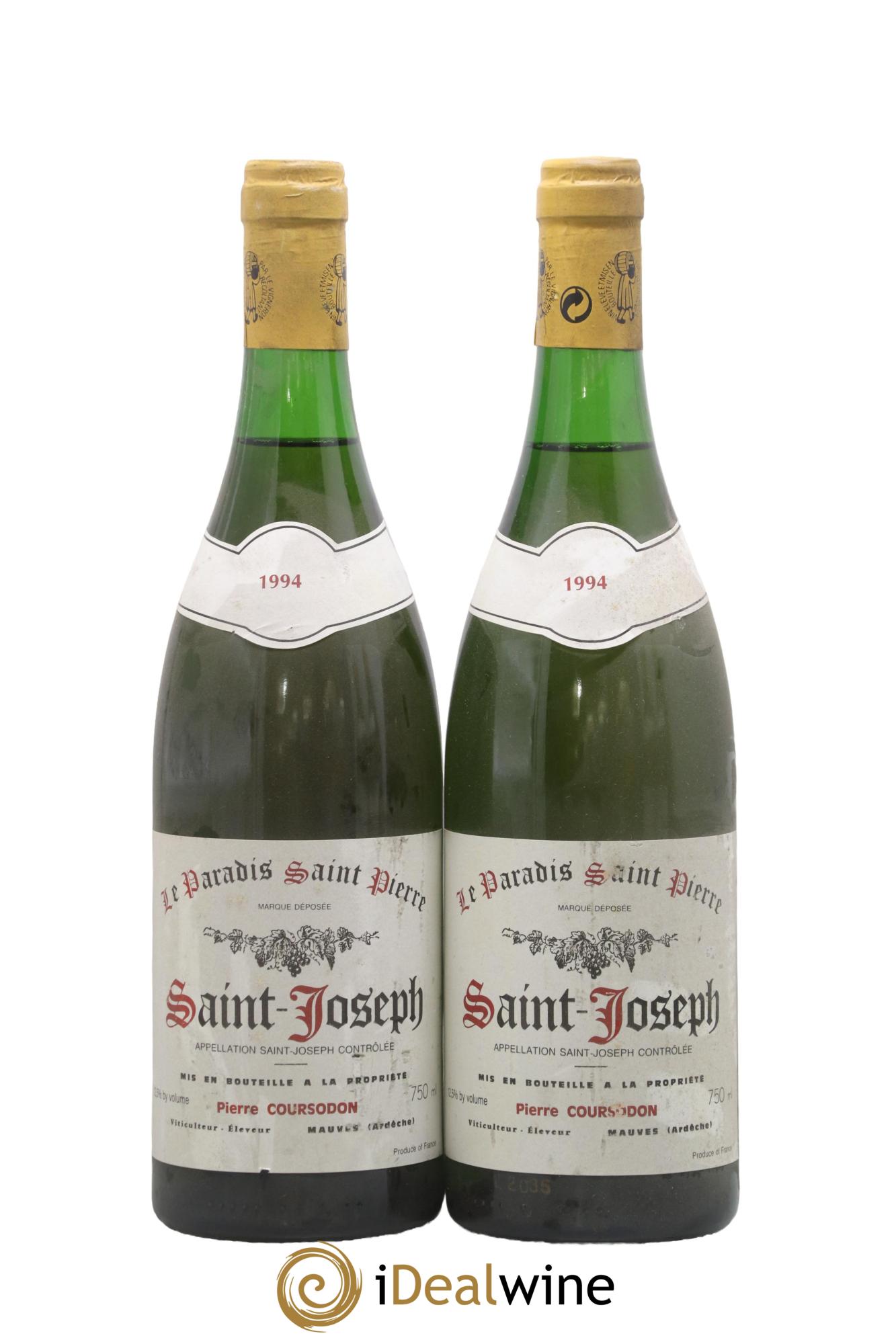 Saint-Joseph Le Paradis Saint-Pierre Pierre et Jérôme Coursodon 1994 - Posten von 2 Flaschen - 0