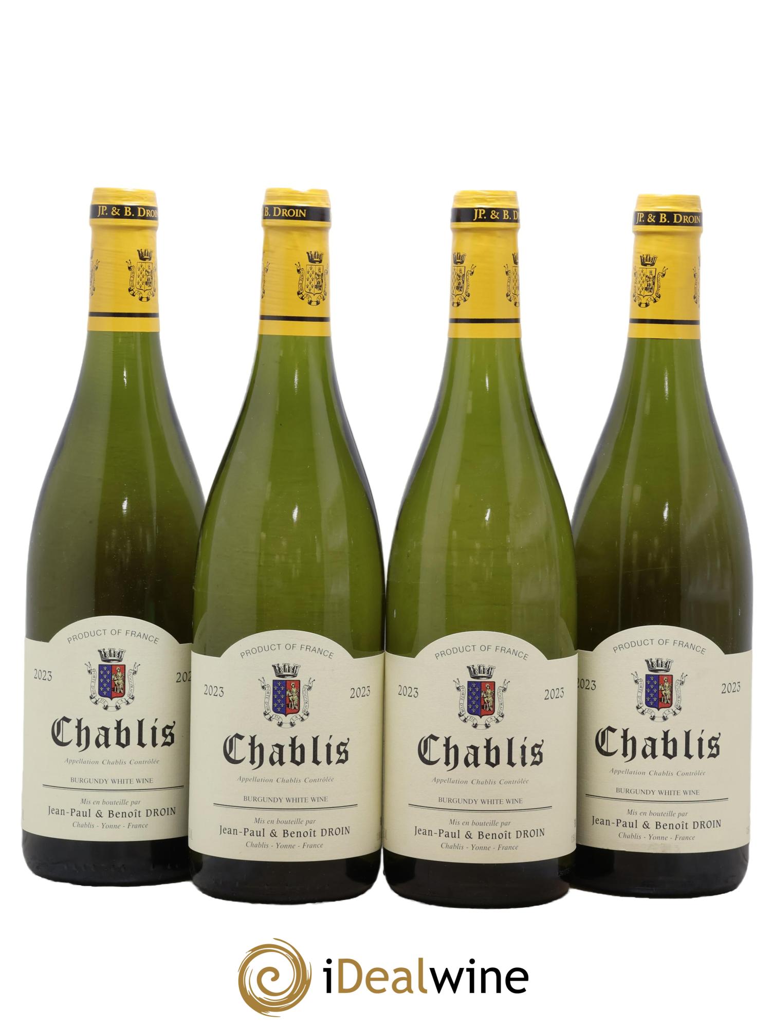 Chablis Jean-Paul & Benoît Droin (Domaine) 2023 - Lot of 4 bottles - 0