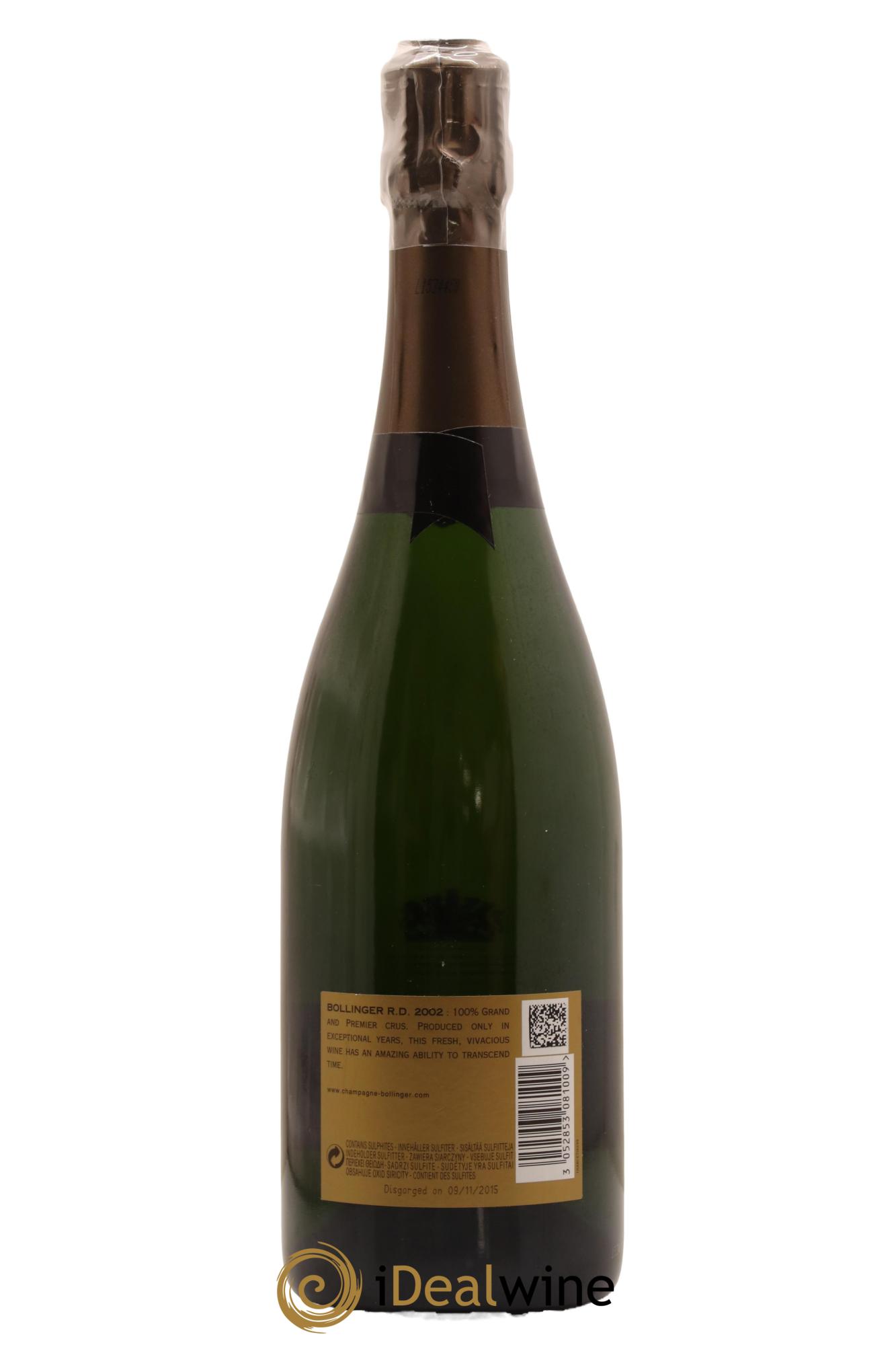 R.D. Extra-Brut Bollinger 2002 - Lot de 1 bouteille - 1
