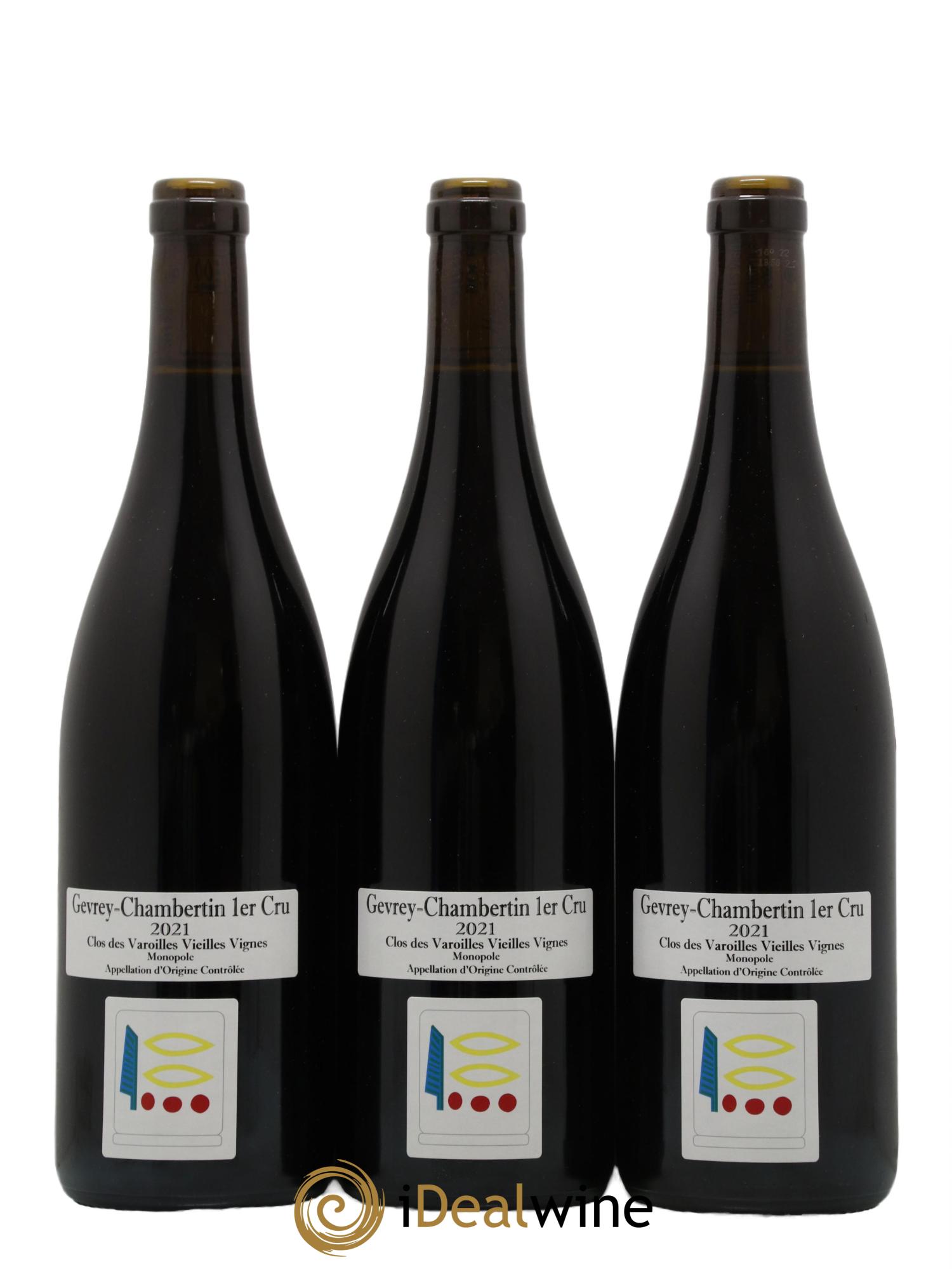 Gevrey-Chambertin 1er Cru Le Clos des Varoilles Monopole Prieuré Roch Le Clos des Varoilles Vieilles Vignes Monopole Prieuré Roch 2021 - Lot de 3 bouteilles - 0
