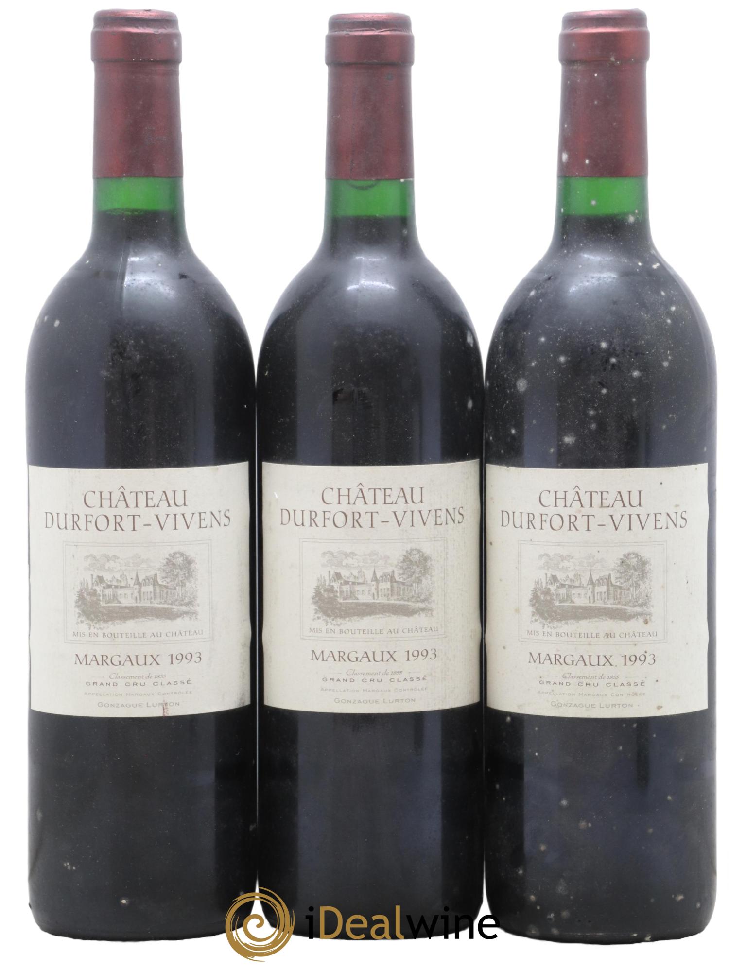 Vivens de Durfort-Vivens 2nd Vin 1993 - Lot de 3 bouteilles - 0
