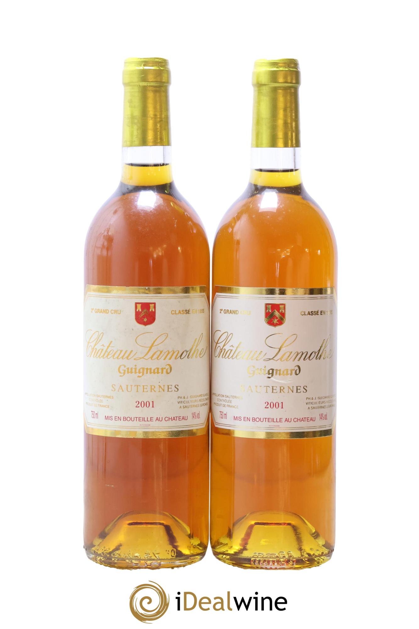 Château Lamothe Guignard 2ème Grand Cru Classé 2001 - Lotto di 2 bottiglie - 0
