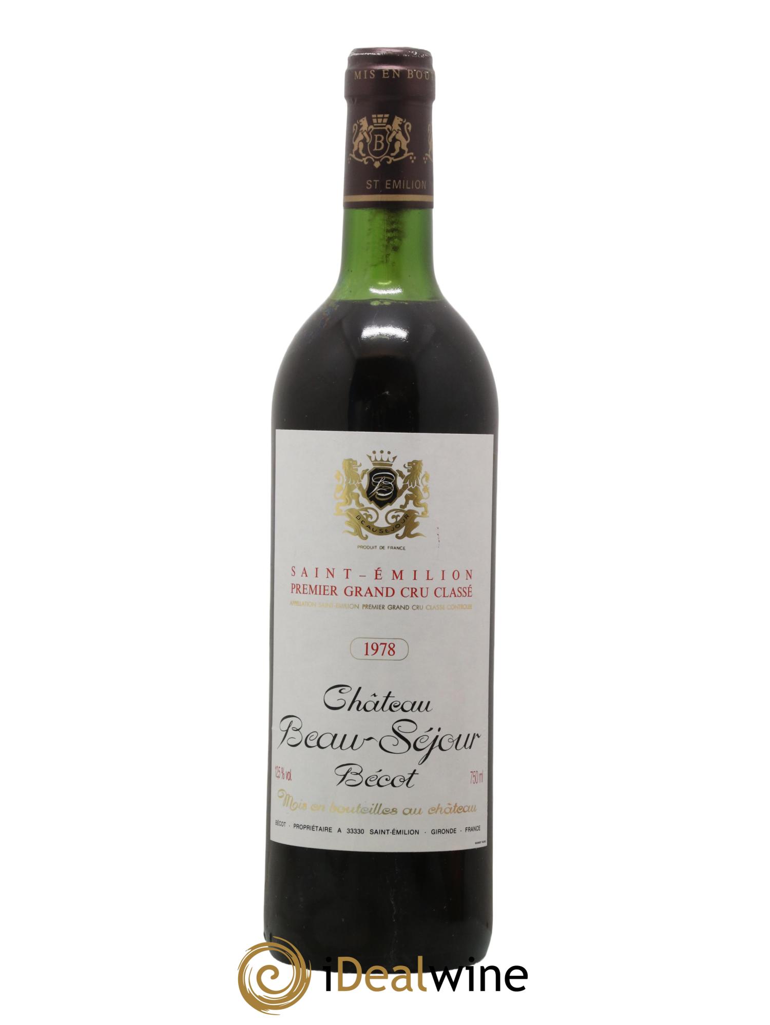Château Beau-Séjour Bécot 1er Grand Cru Classé B 1978 - Lot de 1 bouteille - 0