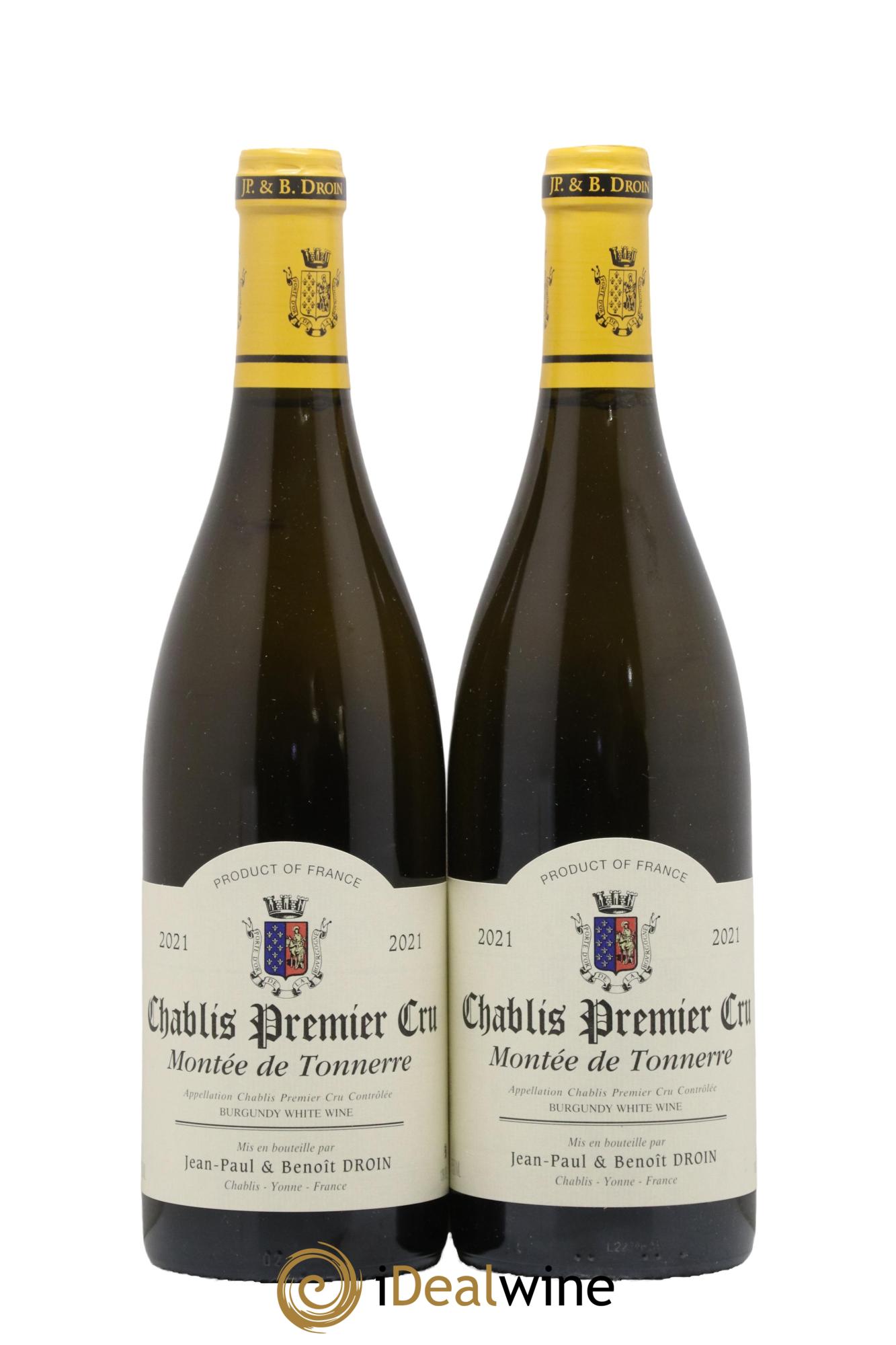 Chablis 1er Cru Montée de Tonnerre Jean-Paul & Benoît Droin (Domaine) 2021 - Lot de 2 bouteilles - 0