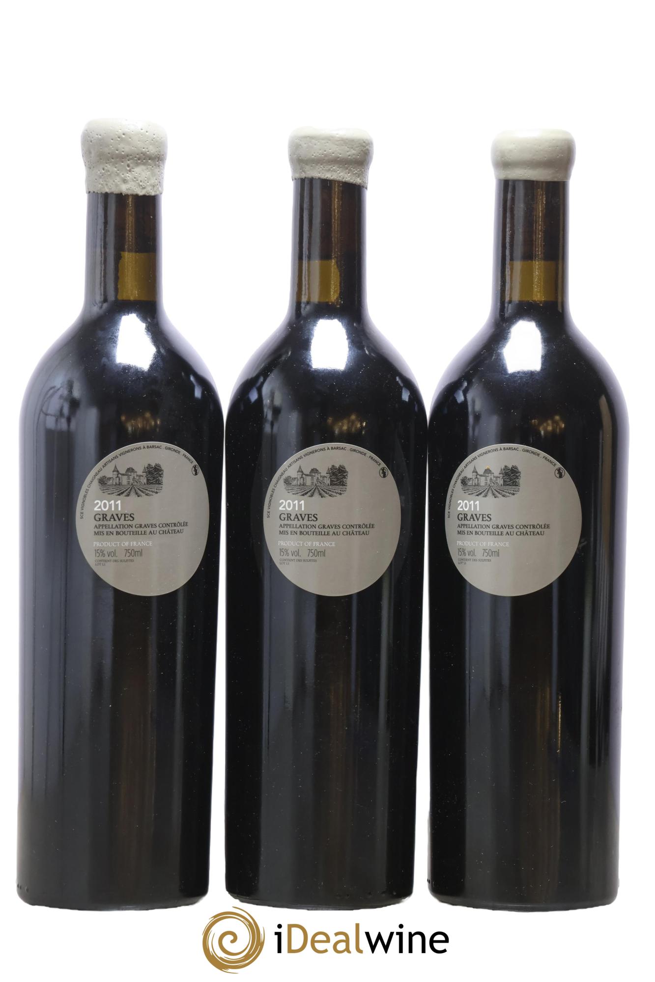 Graves Eliott Château Massereau 2011 - Lot of 3 bottles - 1