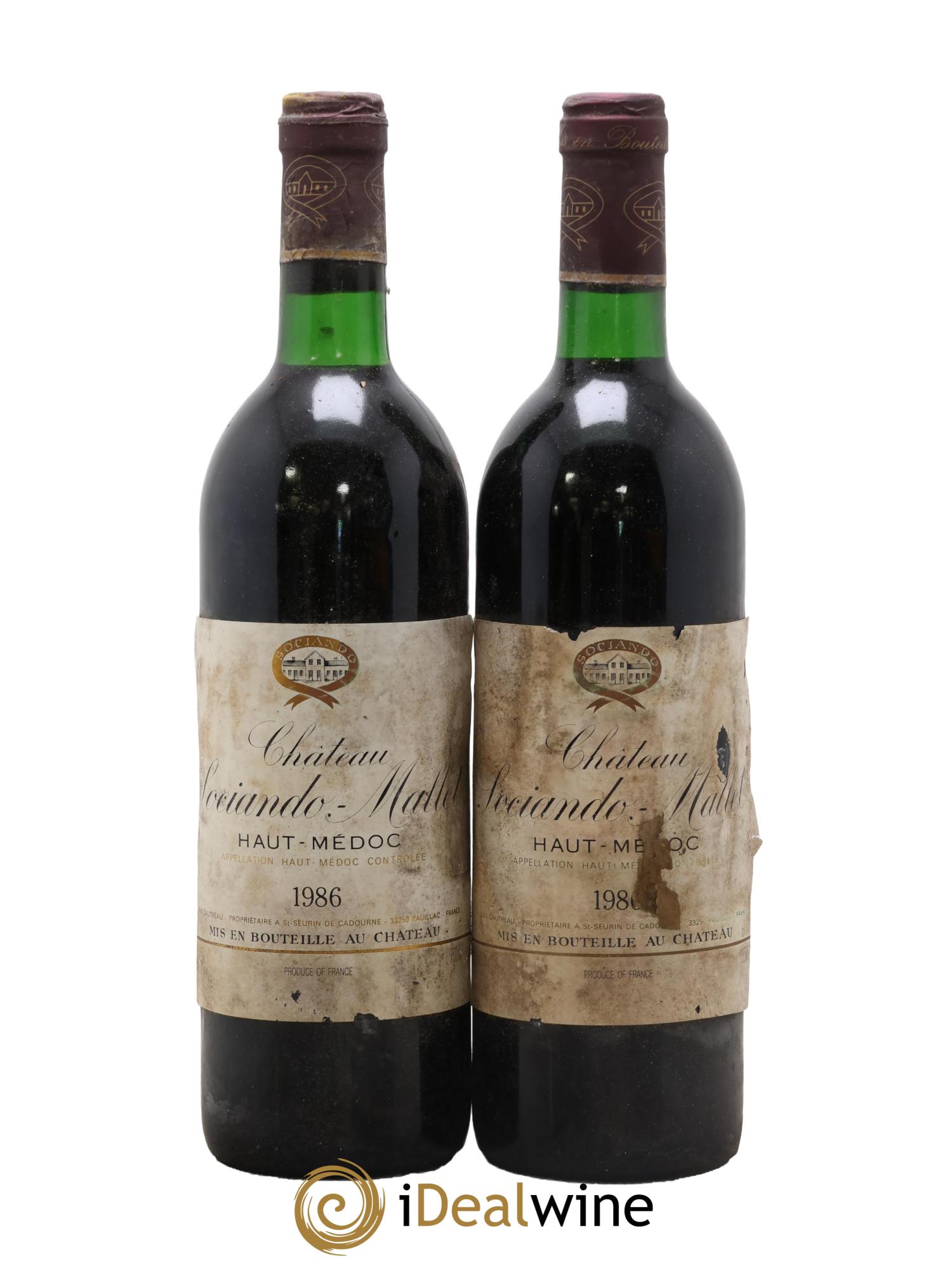 Château Sociando Mallet 1986 - Posten von 2 Flaschen - 0