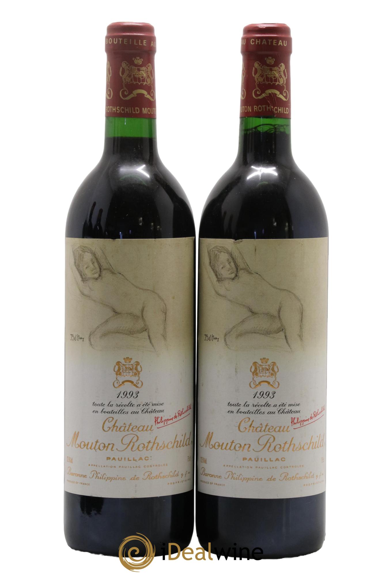 Château Mouton Rothschild 1er Grand Cru Classé 1993 - Lot of 2 bottles - 0