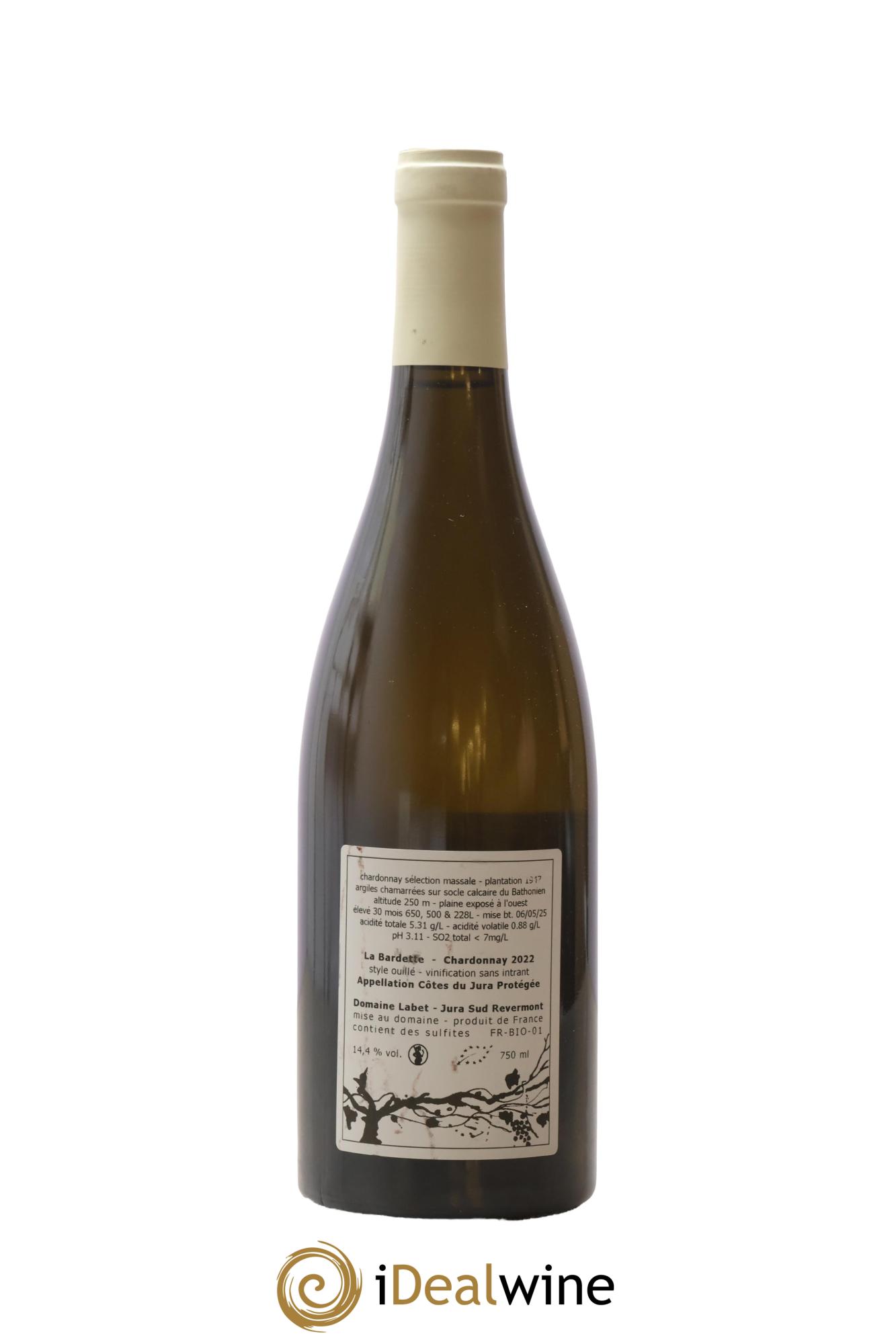 Côtes du Jura Chardonnay La Bardette Romain - Julien - Charline Labet 2022 - Lotto di 1 bottiglia - 1