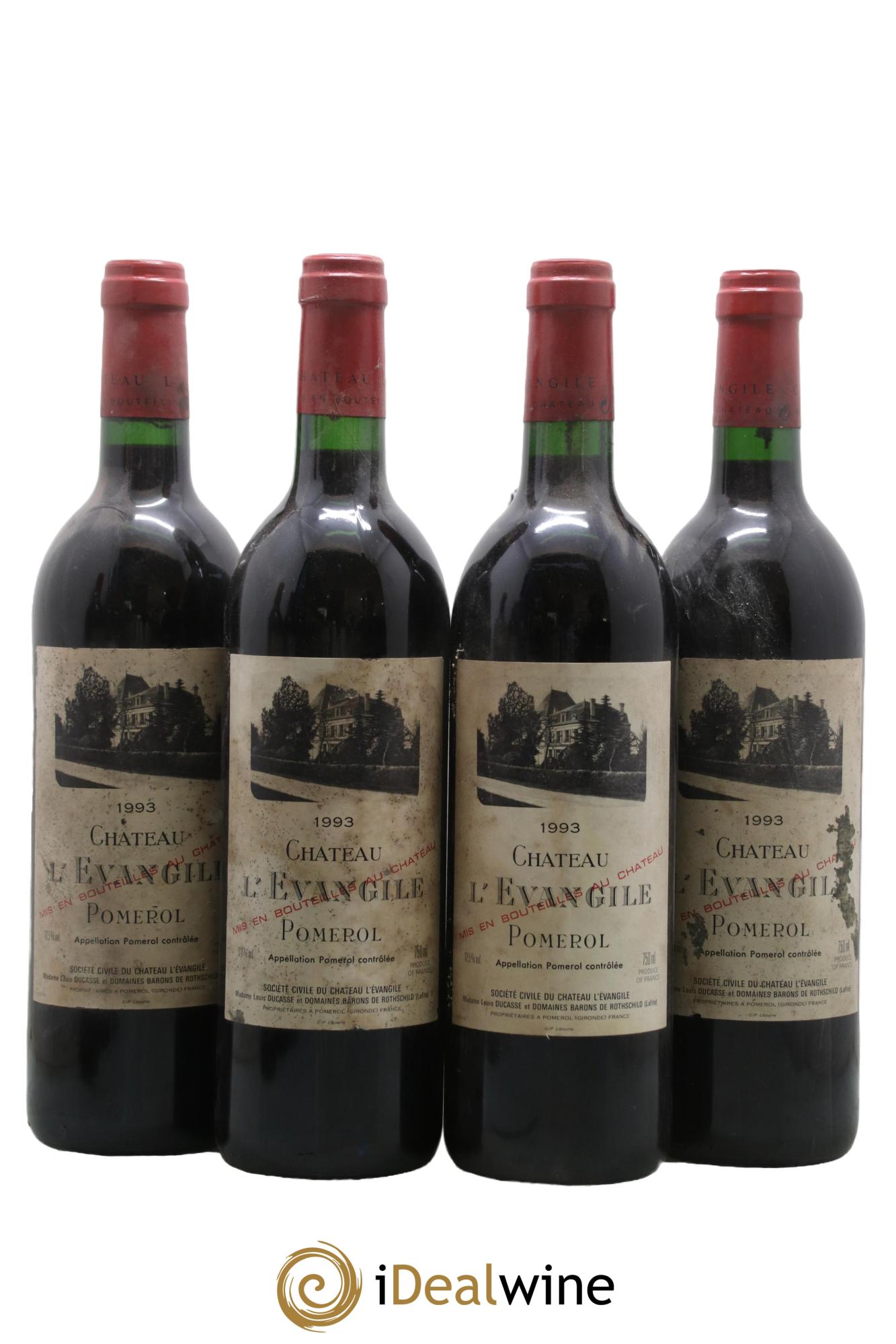 Château l' Évangile 1993 - Lotto di 4 bottiglie - 0