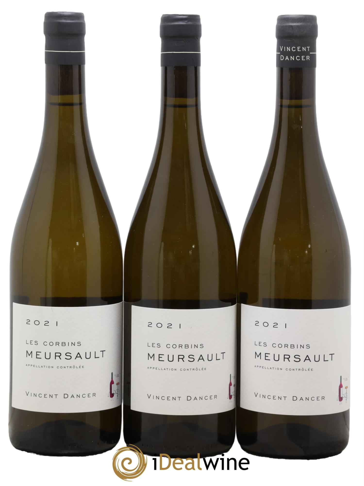 Meursault Les Corbins Vincent Dancer 2021 - Lot de 3 bouteilles - 0