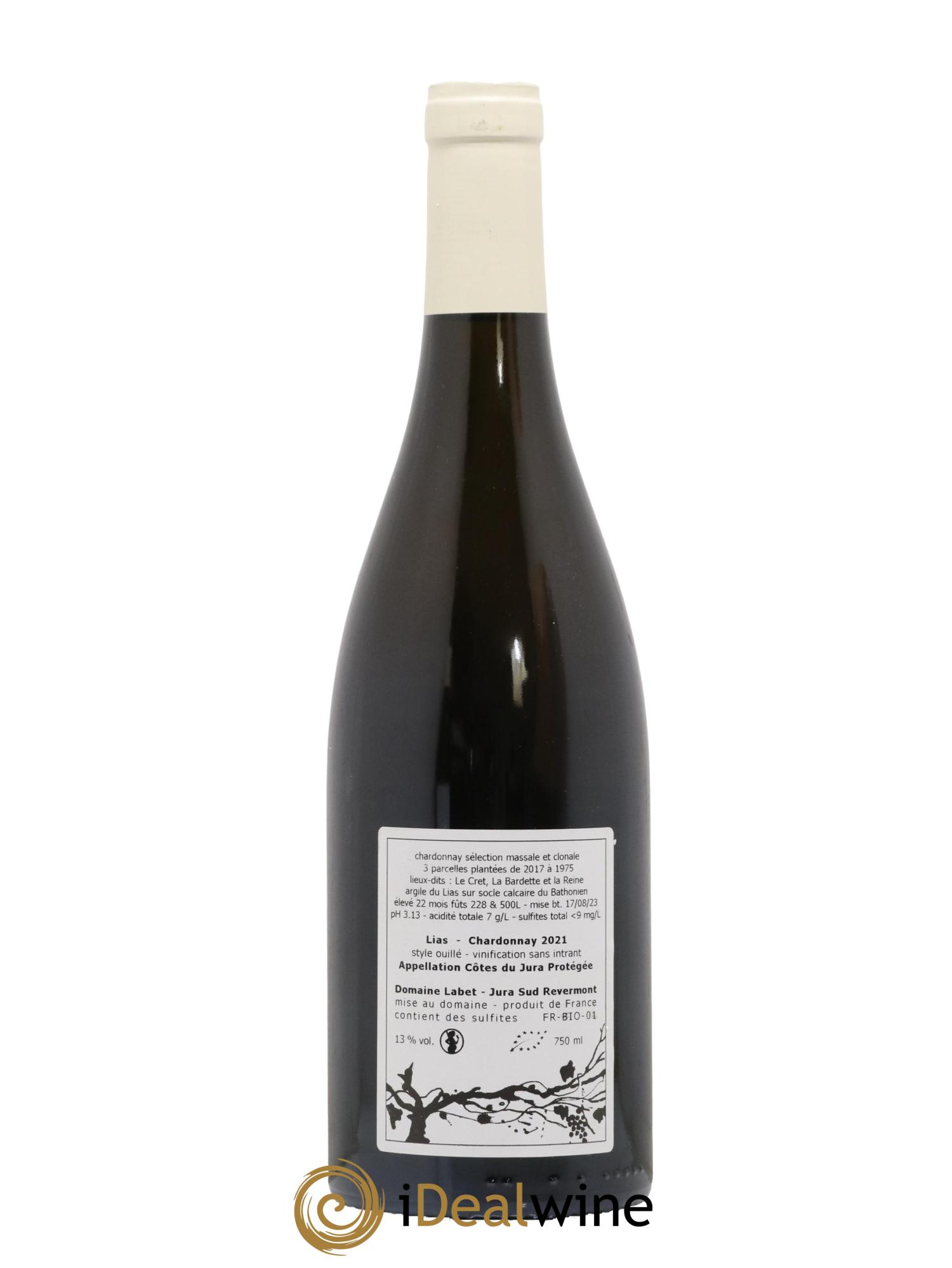Côtes du Jura Chardonnay Lias Romain - Julien - Charline Labet 2021 - Lot de 1 bouteille - 1
