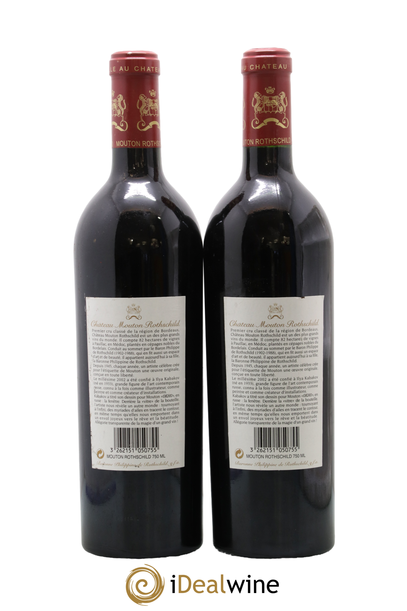 Château Mouton Rothschild 1er Grand Cru Classé 2002 - Lot of 2 bottles - 1