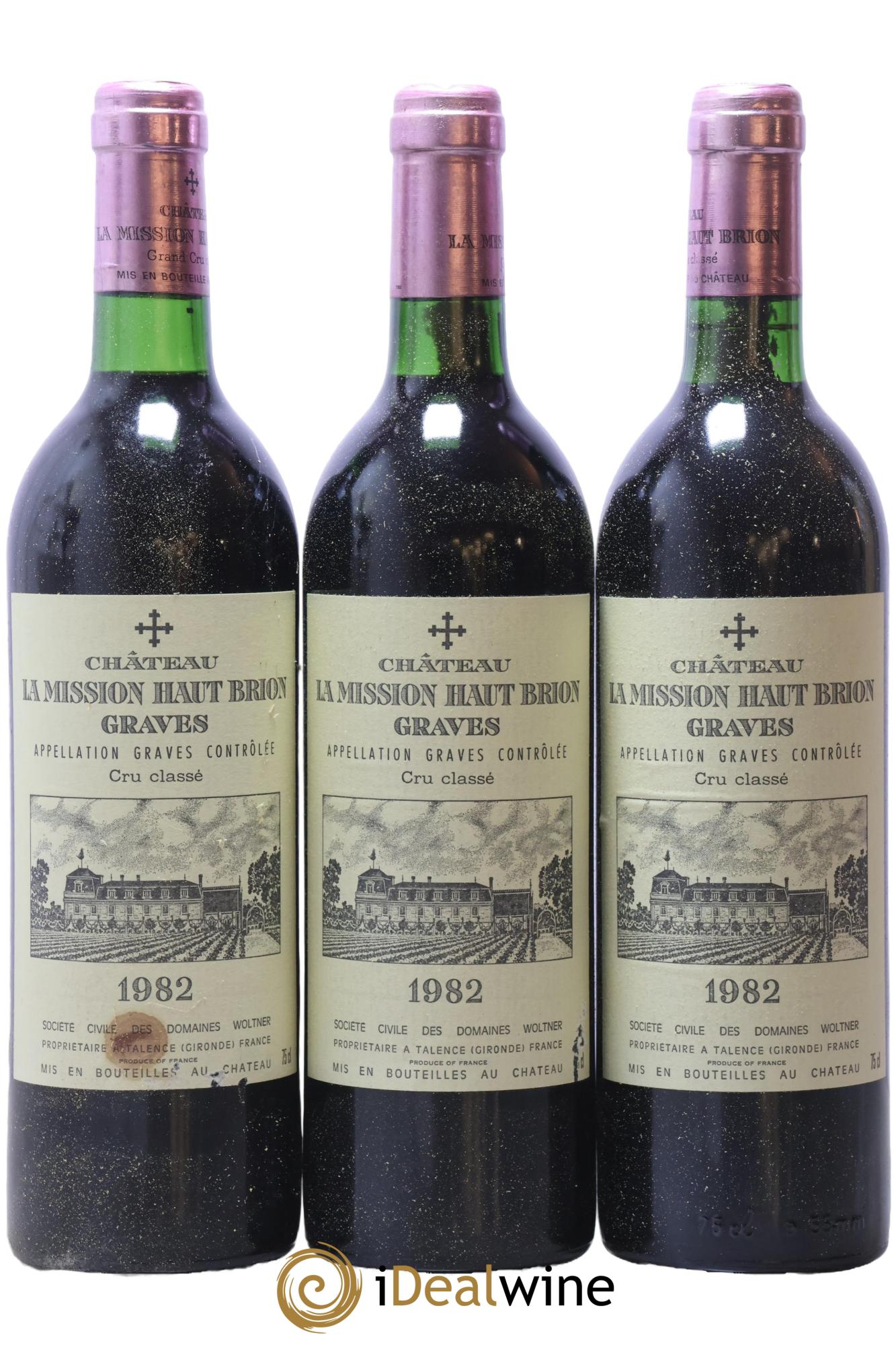 Château la Mission Haut-Brion Cru Classé de Graves 1982 - Lot of 3 bottles - 0